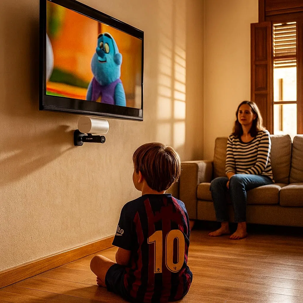 Haofy TV Promemoria Distanza per Bambini Smart Television Manager, Sensore di Presenza Umana, Proteggi la Vista Previene la Miopia, Funzione di Ripristino Automatico