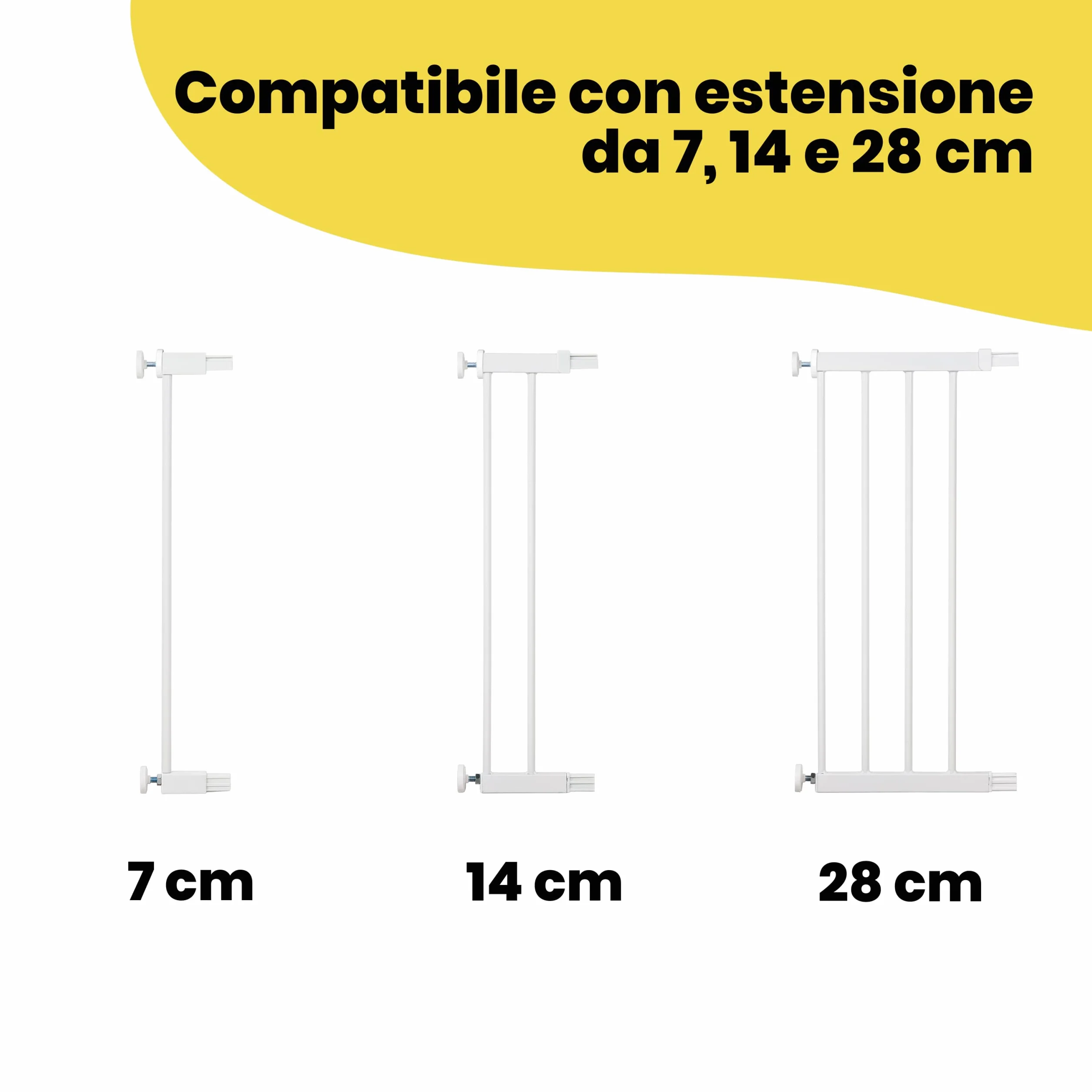 Safety 1st Auto Close Cancello di Sicurezza per Bambini, Chiusura Automatica, 73-80 cm, Estensibile fino a 136 cm, Metallo Bianco