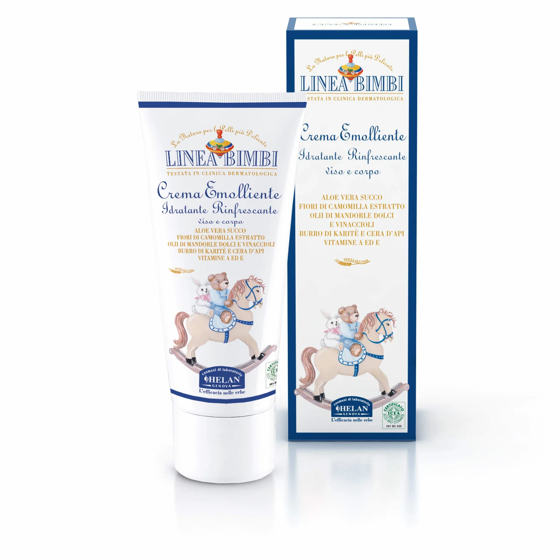 Helan, Linea Bimbi - Dolce Benvenuto Set Neonato con Shampoo Bagnoschiuma 250ml, Amido di Riso Bagnetto 75gr, Salviette 60Pz, Crema Cambio Pannolino 100gr, Crema 100ml
