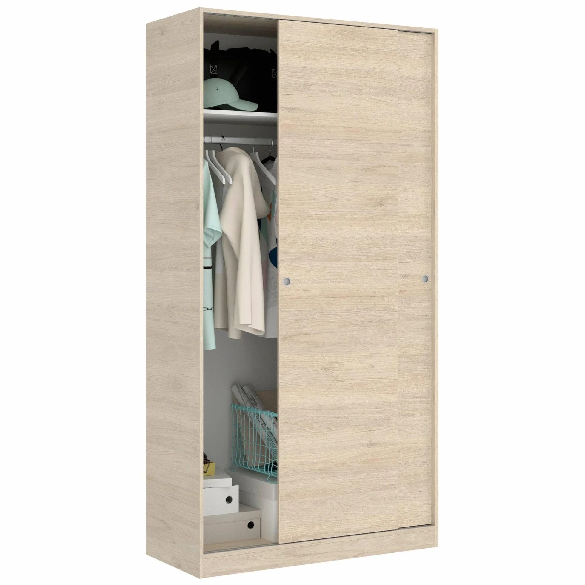 Dmora Guardaroba 2 Ante Kilimangiaro 50x204h cm Marrone Rovere Armadio Camera da Letto