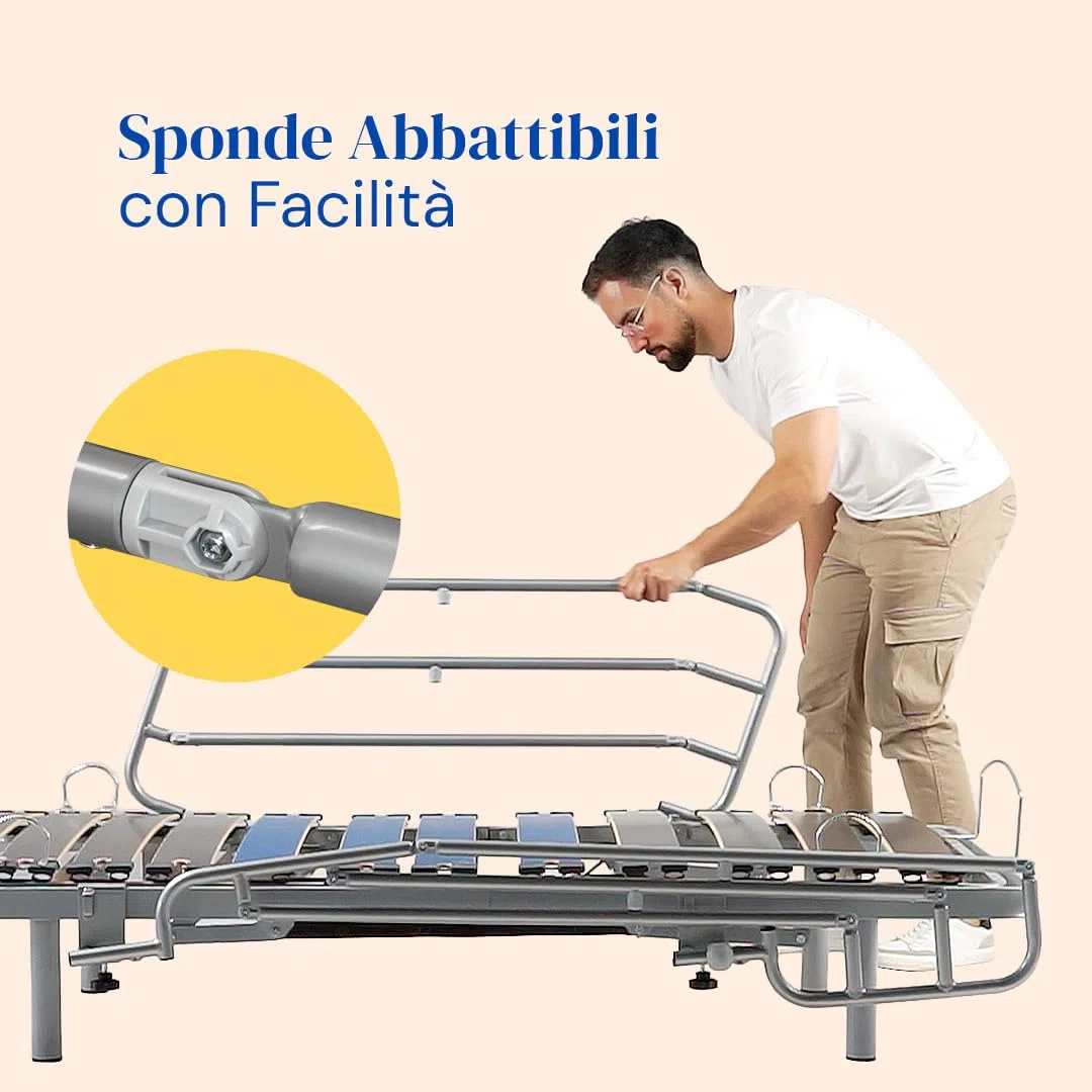 Geriafy - Sponde letto anziani | Molto resistenti e facili da installare | Anti-intrappolamento delle mani (set di 2 ringhiere)
