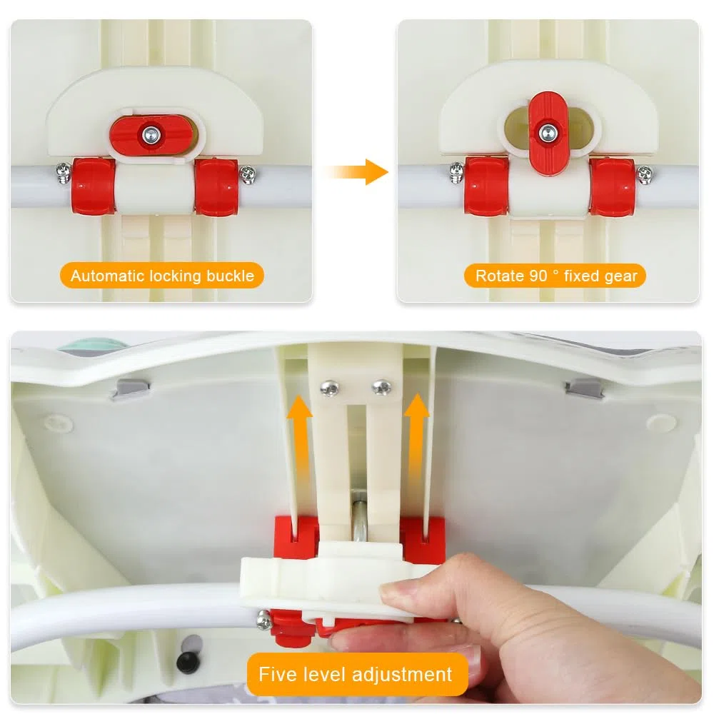 Girello 4 in 1, girello pieghevole per bambini con vassoio di gioco interattivo con suoni, base anti-ribaltamento, deambulatore ruote in silicone e 4 posizioni di altezza, da 6 a 18 mesi (grigio-67 x