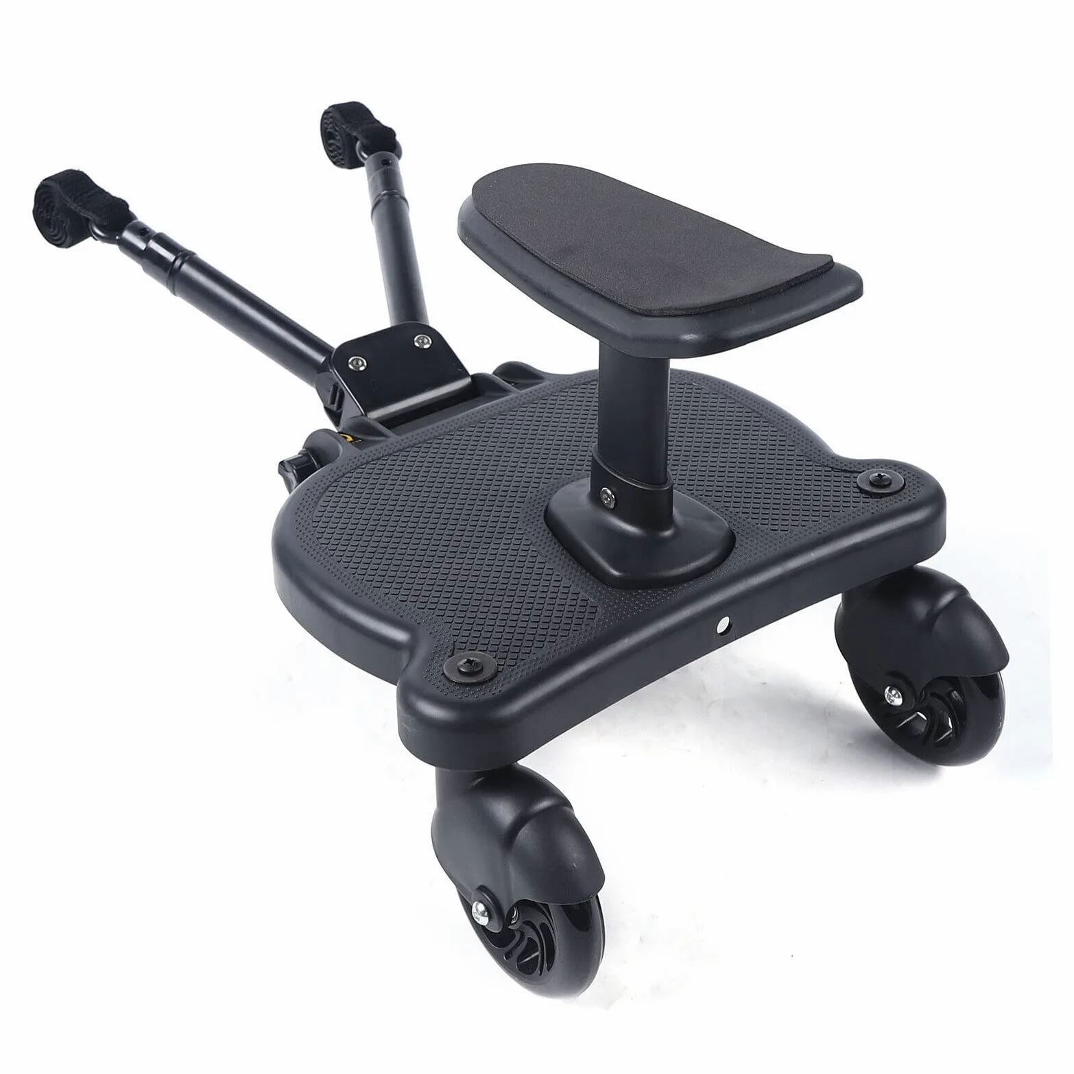 Passeggino universale con sedile, poggiapiedi regolabile per passeggino, con grande superficie, compatibile con quasi ogni passeggino, che può contenere bambini fino a 55 libbre (3-7 anni) (nero)