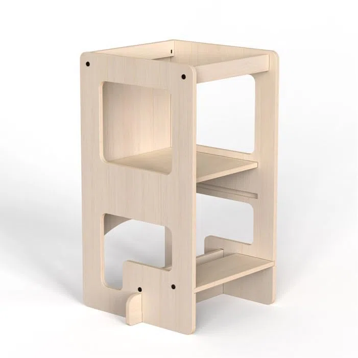 Mamatoyz Montessori Tower, Torre Trasformabile in Tavolo con Lavagna per Bambini, Inclusi 1 Torre e 1 Lavagna - Grigio, Unisex, 40 cm