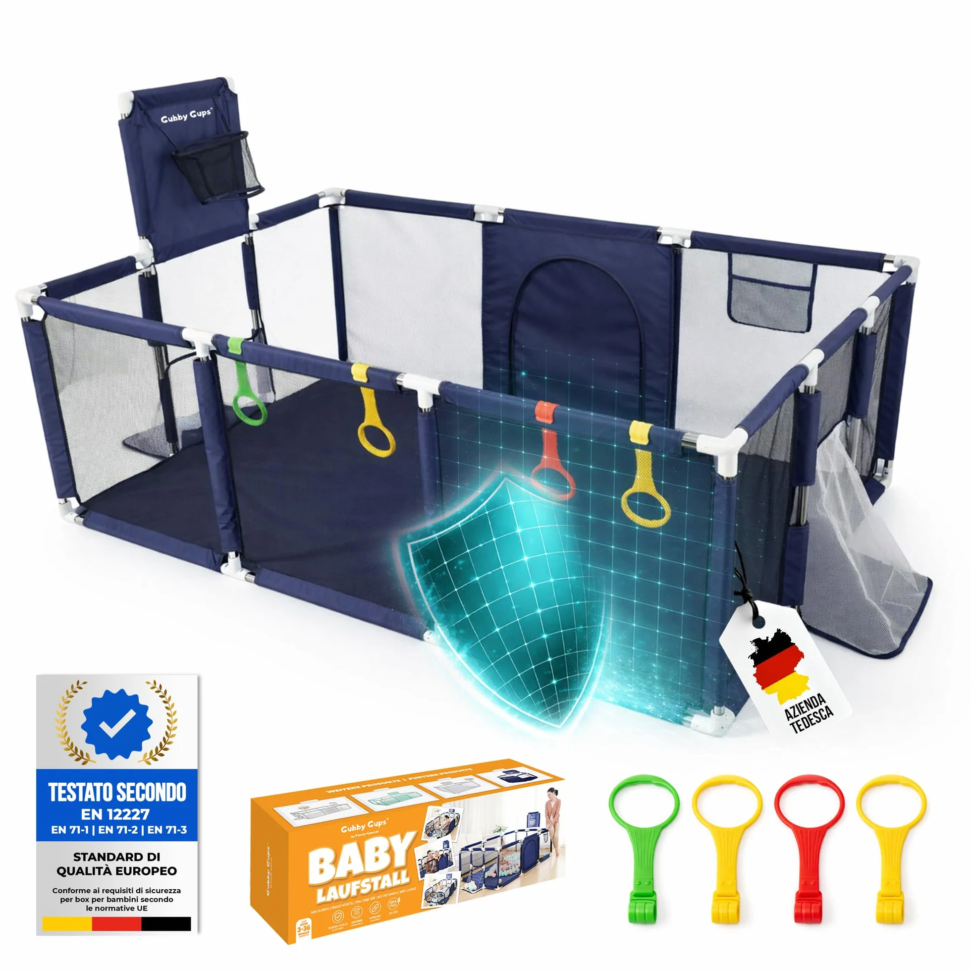 Box Bambini 180x122 cm Recinto per Bambini e Neonati con Rete Traspirante