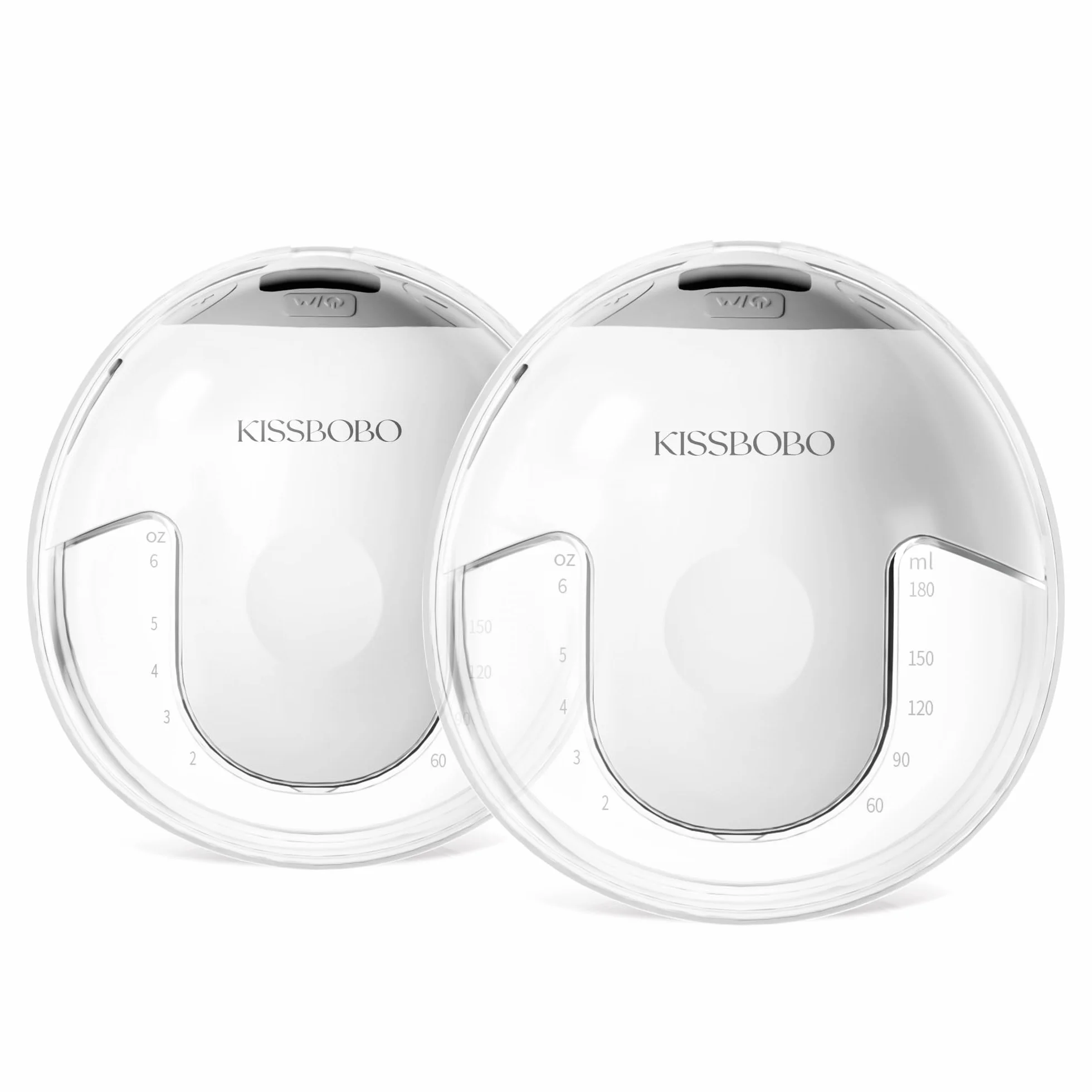 KISSBOBO K5 Tiralatte elettrico doppio 19 livelli 4 modalità 280 mmHg forte aspirazione mani libere bianco 2 pezzi