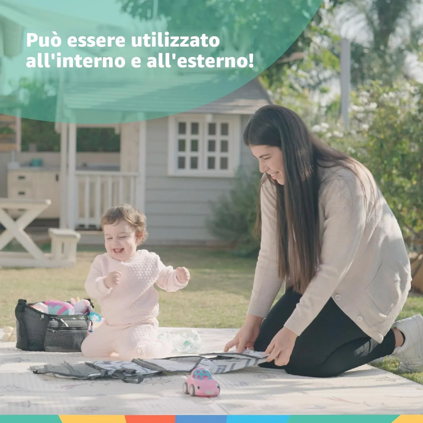 Nuby - Tappeto Gioco Bebè Imbottito Pieghevole e Reversibile - Tappetino Leggero e Morbido per Giocare sul Pavimento - Motivo Stelle e Cielo - Pavimento Imbottito per Bebè - 150x200 cm