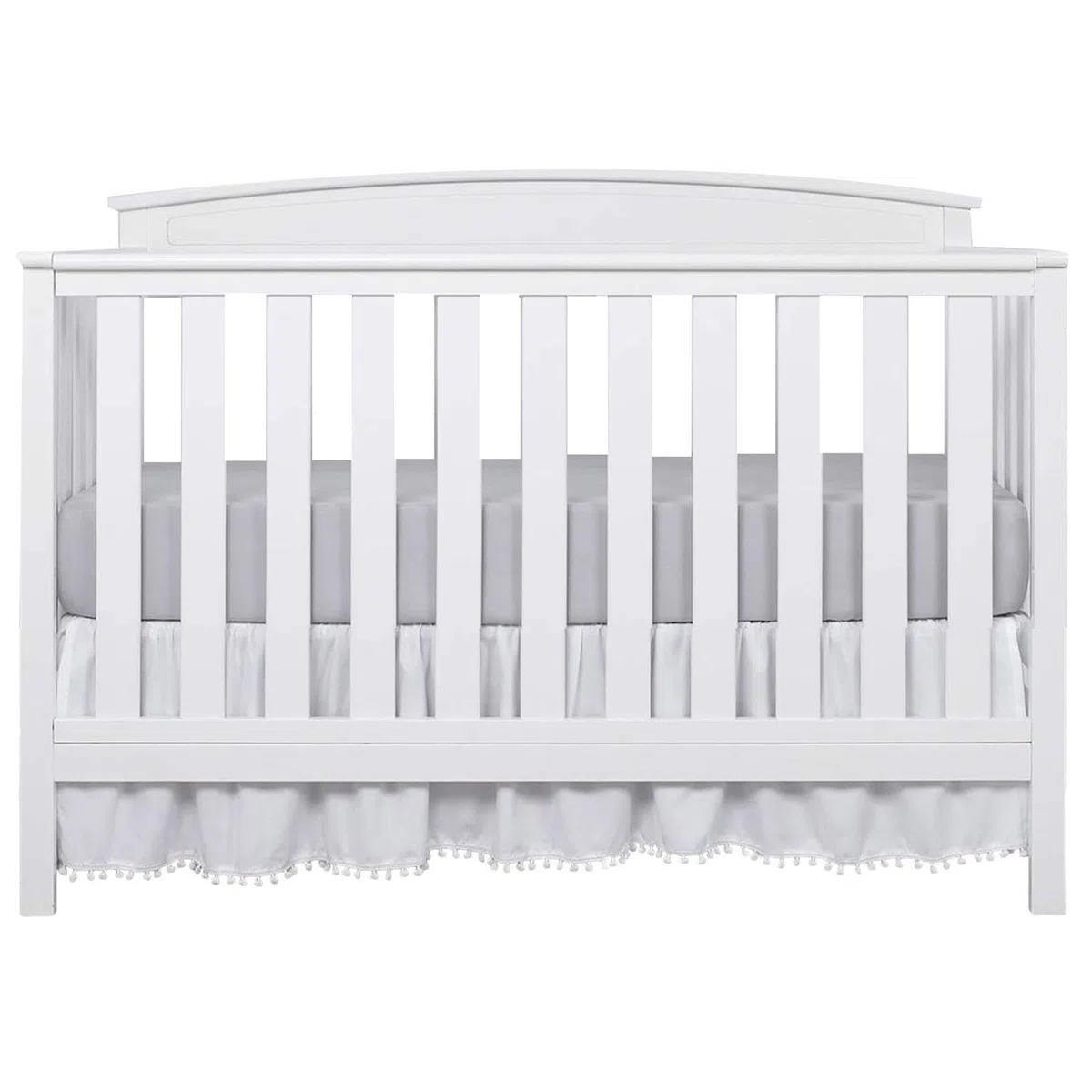 Mini gonna per culla, design con volant, finitura, biancheria da letto per cameretta dei bambini, morbido tessuto in microfibra, copertura decorativa per la camera dei bambini, spazio per dormire