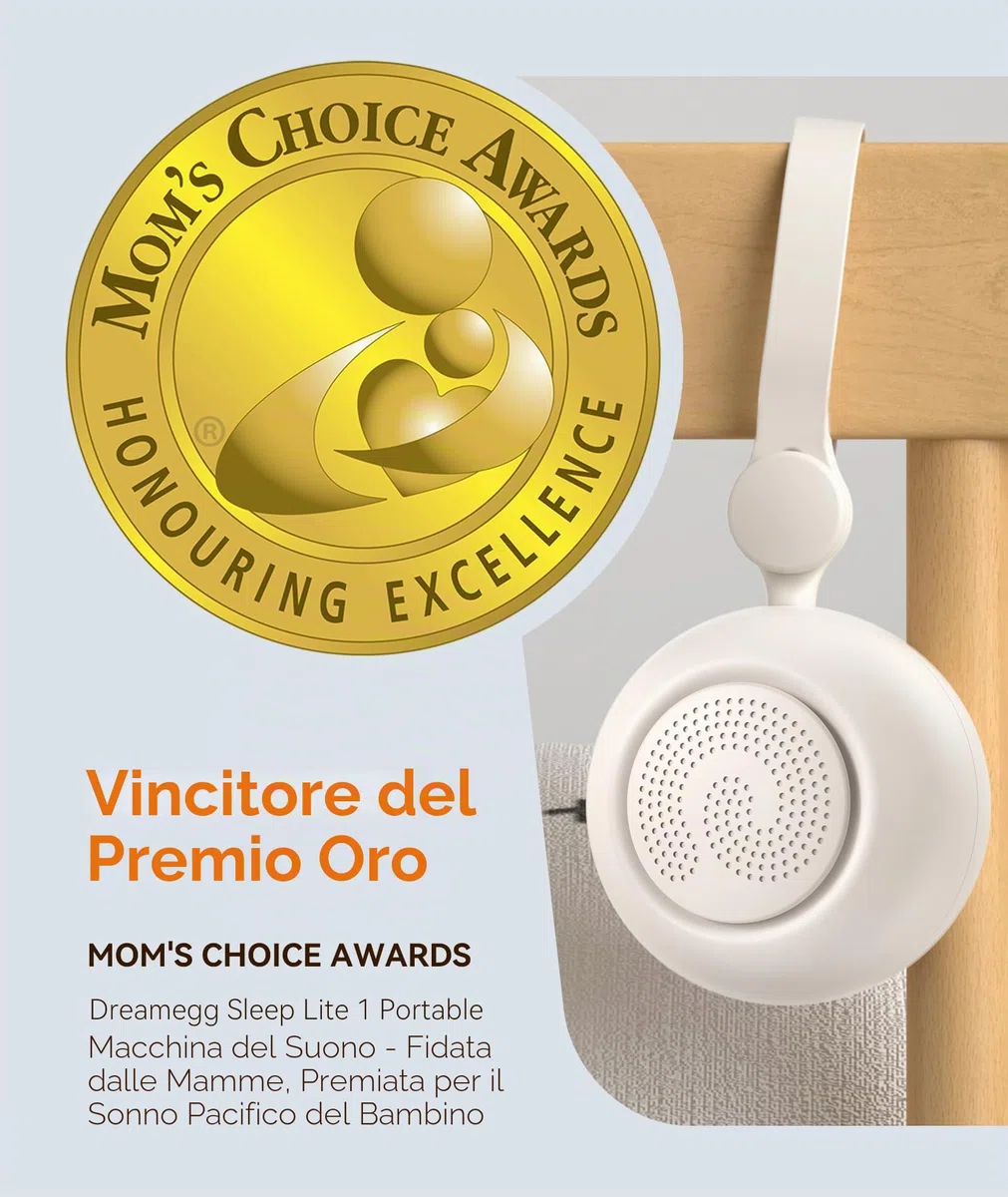 Dreamegg Sleep Lite 1 Macchina Rumore Bianco, Portatile Rumori Bianchi per Neonato con 19 Suoni Rilassanti, Macchina Rumori Bianchi Ricaricabile USB-C con Luci Notturne, 30 Volume, Regali Neonati
