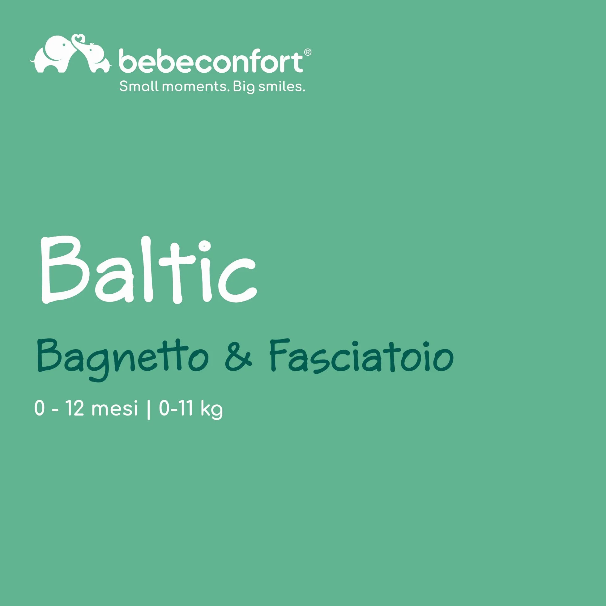 Bebeconfort Baltic 2 in 1 Bagnetto Fasciatoio Neonato 0-12 Mesi (max 11kg) Chiusura Compatta Grey Mist