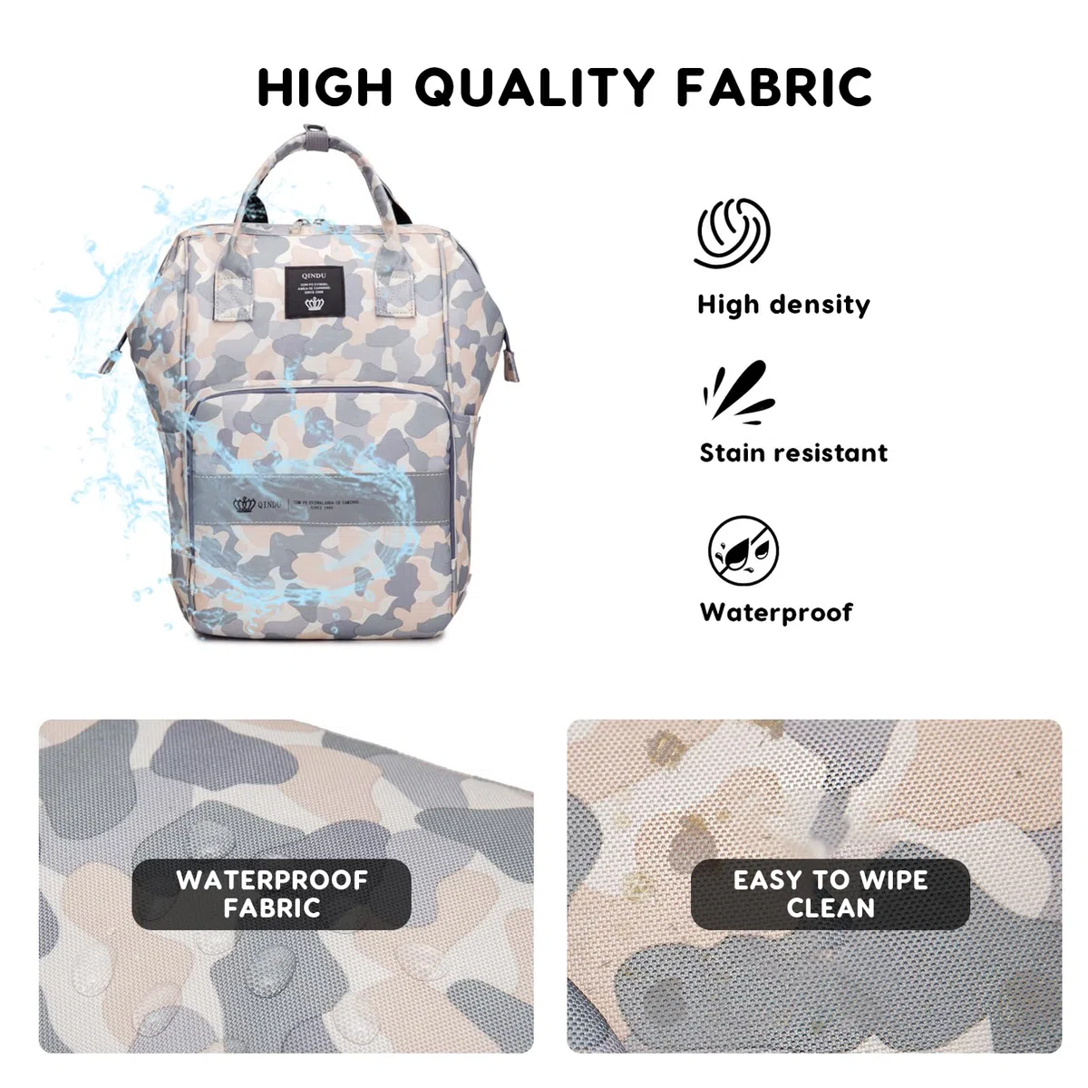 SONARIN Alta Capacità Multifunzionale Zaino Fasciatoio,Borsa per Pannolini Impermeabile Zaino Mamma Neonato Borsa Fasciatoio da Viaggio Portatile con Ganci per Passeggino(Auto)