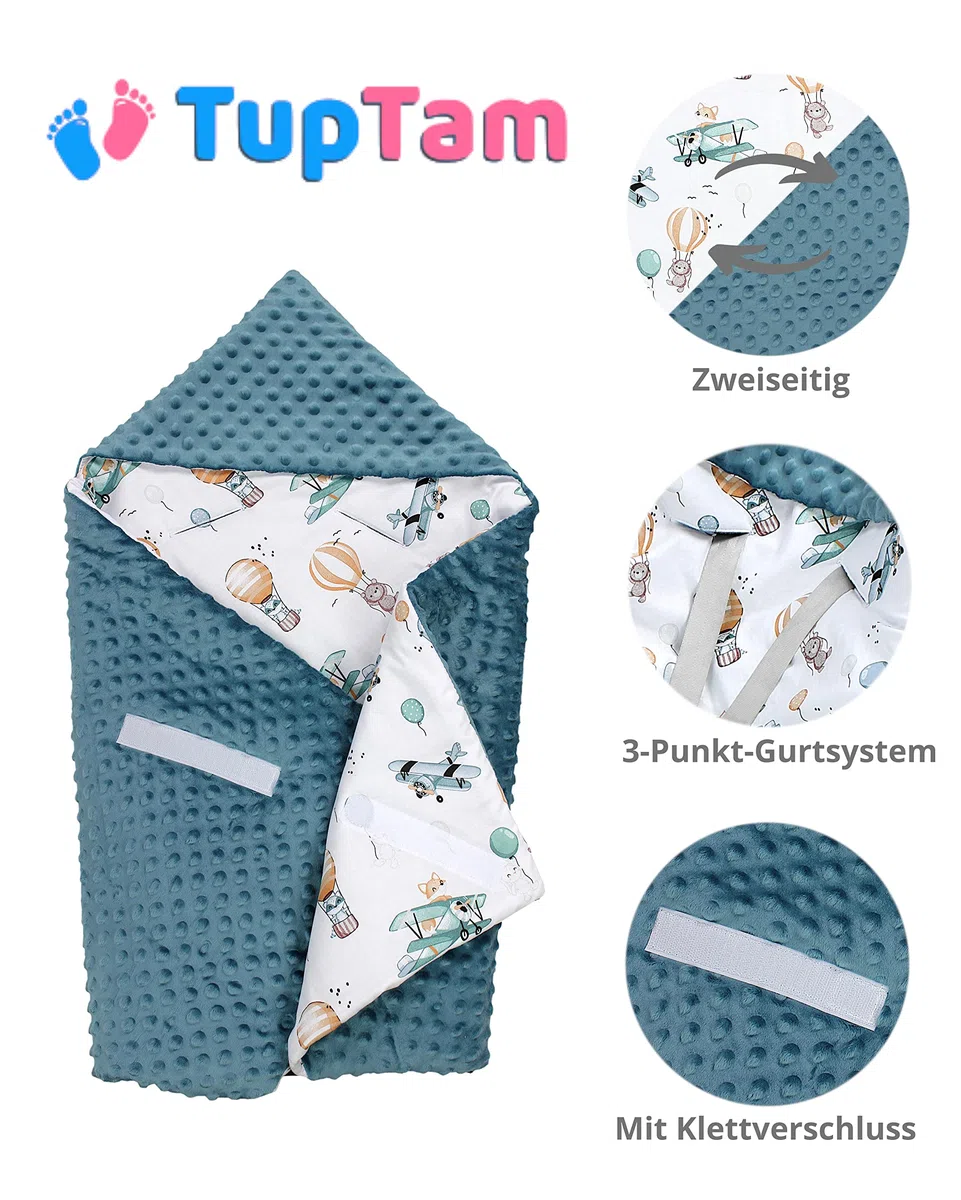TupTam Copertina per Neonati 85 x 85 cm Coperta per Seggiolino Ovetto Neonato Auto Buggy Passeggino