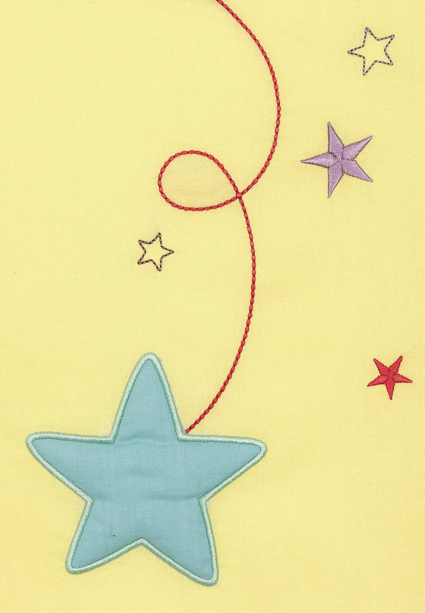 P'tit Basile - Copripiumino per bambini 100 x 135 cm o 100 x 140 cm - 100% cotone biologico - Copripiumino ricamato a stella - Certificato senza sostanze nocive - Lettino culla 60x120 70x140 - Giallo