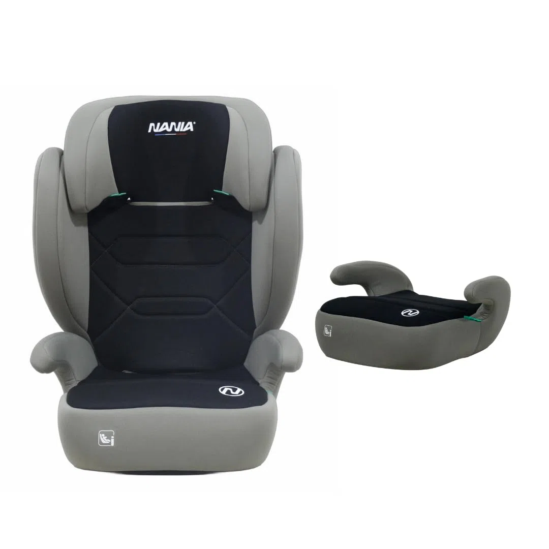 NANIA Belem, Seggiolino auto, 2 in 1, i-Size, 100-150 cm, da 3,5 a 12 anni, da 15 a 36 kg, cintura di sicurezza a 3 punti, Protezioni laterali, Poggiatesta Regolabile 9 Posizioni-non reclinabile