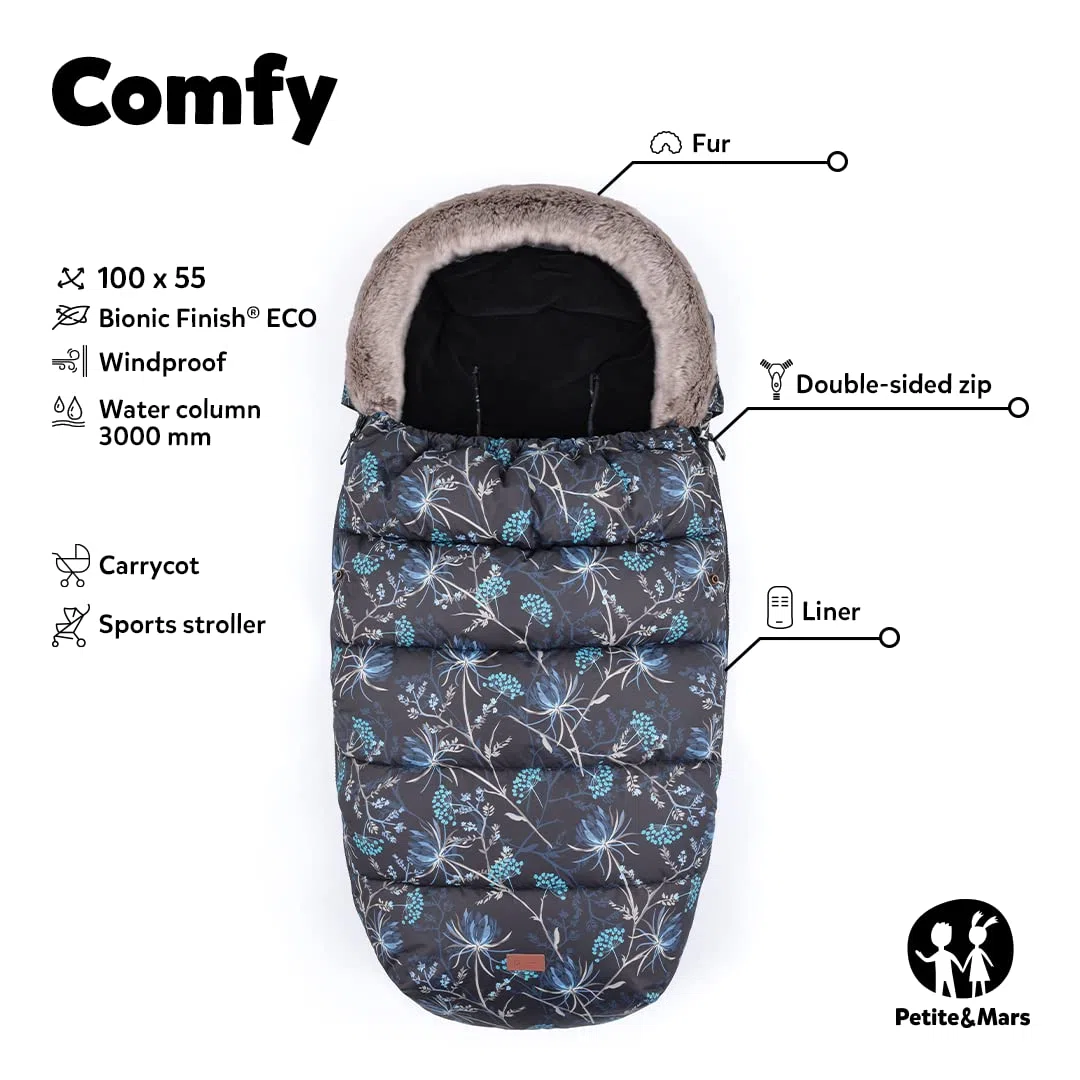 Petite&Mars COMFY - Sacco nanna 4 in 1 per passeggino, per passeggino, per passeggino, sacco nanna invernale, impermeabile, antivento, verde