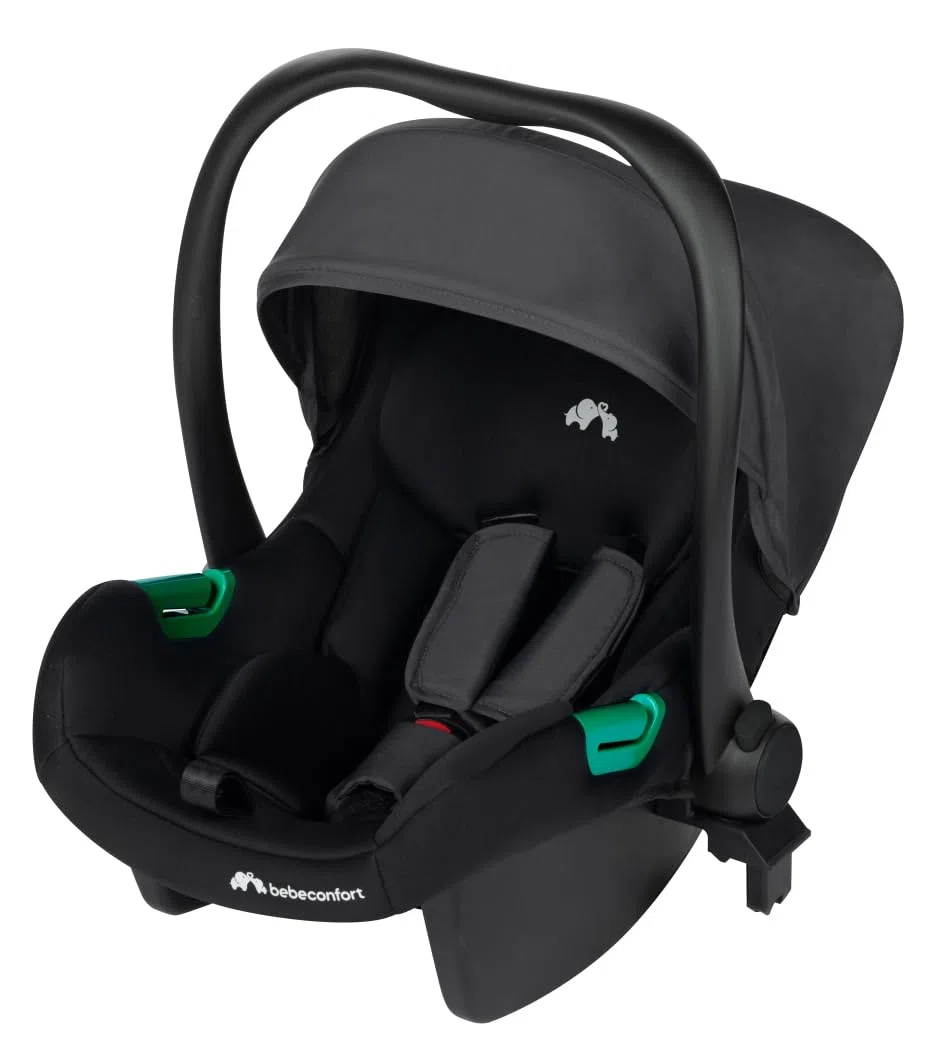 Bebeconfort Haze Trio, 3 in 1 Passeggino per bambini 0-4 anni, max 22 kg, Passeggino Leggero e Compatto, Seduta Convertibile in Navicella, Seggiolino Auto i-Size, Coprigambe e parapioggia, Tinted Grey