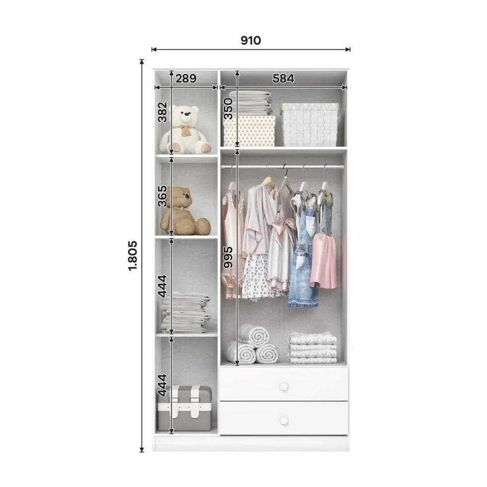 Armadio Cameretta Mint Bianco