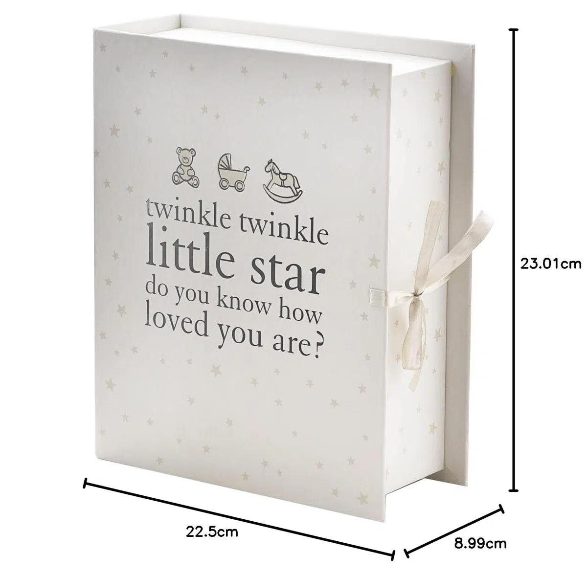 ukgiftstoreonline Scatola dei ricordi con scomparti e icone regalo, motivo Twinkle Twinkle Little Star, 28.5 cm x 23 cm x 9.5 cm