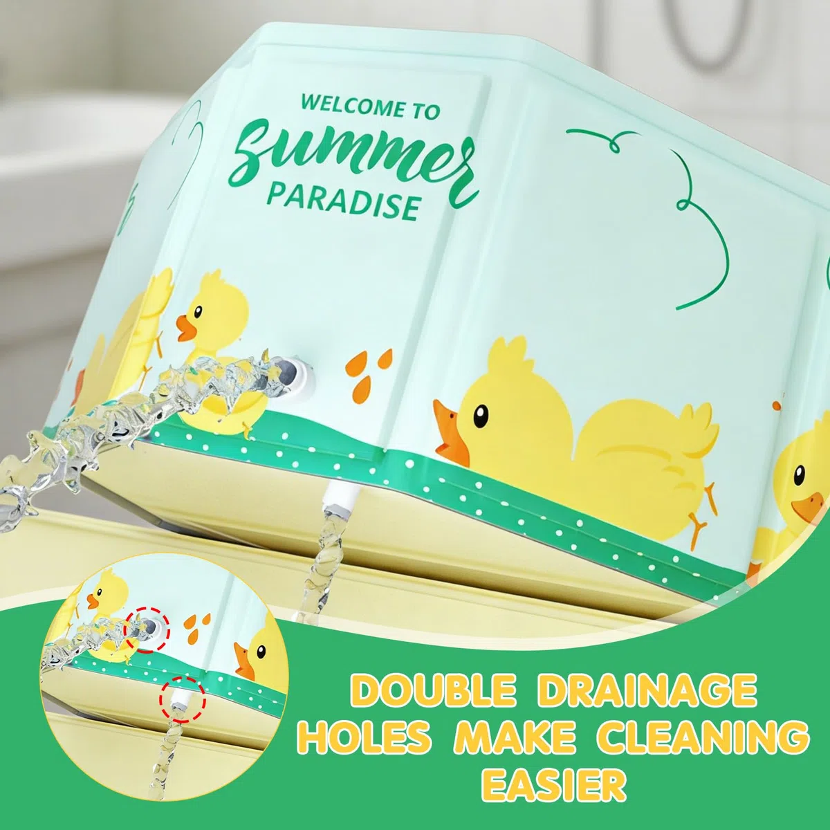 Vasca da Bagno Pieghevole per Bambini,Vaschetta Bagnetto Neonato Pieghevole con Tappo di Scolo adatta per 0-6 anni, 80 * 30 * 45cm