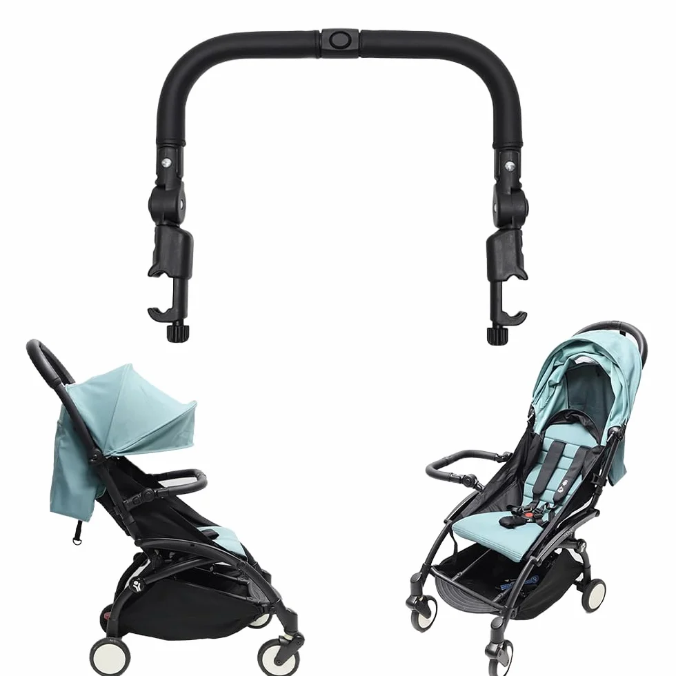 Bracciolo Per Passeggino, 37x25cm Universale Passeggino Paraurti Bar, Barra Paraurti Per Passeggino, Maniglione Per Passeggino Regolabile E Rimovibile, Passeggino Parti Accessori(Nero)
