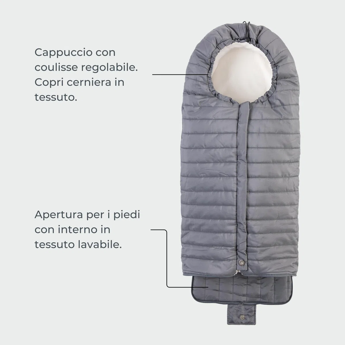 Nuvita Moovo 9658 Junior Slender | Sacco universale per passeggino | Massima Protezione dal Freddo da 6 a 36 Mesi (100cm) |Ultra Sottile, Leggero e Protettivo fino a -10°C | Pistacchio