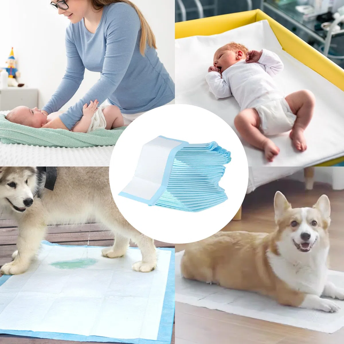 Fasciatoio, fodere per fasciatoio, lenzuola usa e getta per pannolini | 100 sottopiedi impermeabili 33 x 45,7 cm, assorbenti per bambini, protezione anziani, addestramento del cane, uso della culla