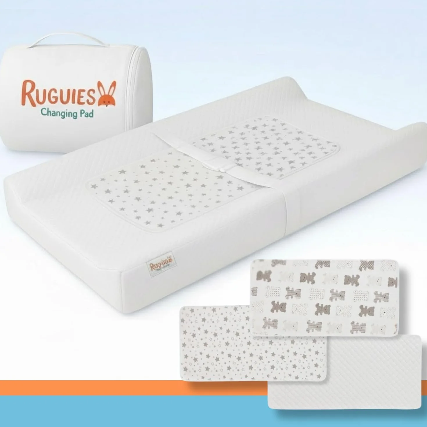 Fasciatoio Materassino per Neonati con Tre protezioni impermeabili Aggiuntivi-Ideale per i Mobili- Cinghia di Sicurezza e Base Antiscivolo per la Massimo Comfort- 80x 42cm- OEKO-TEX.