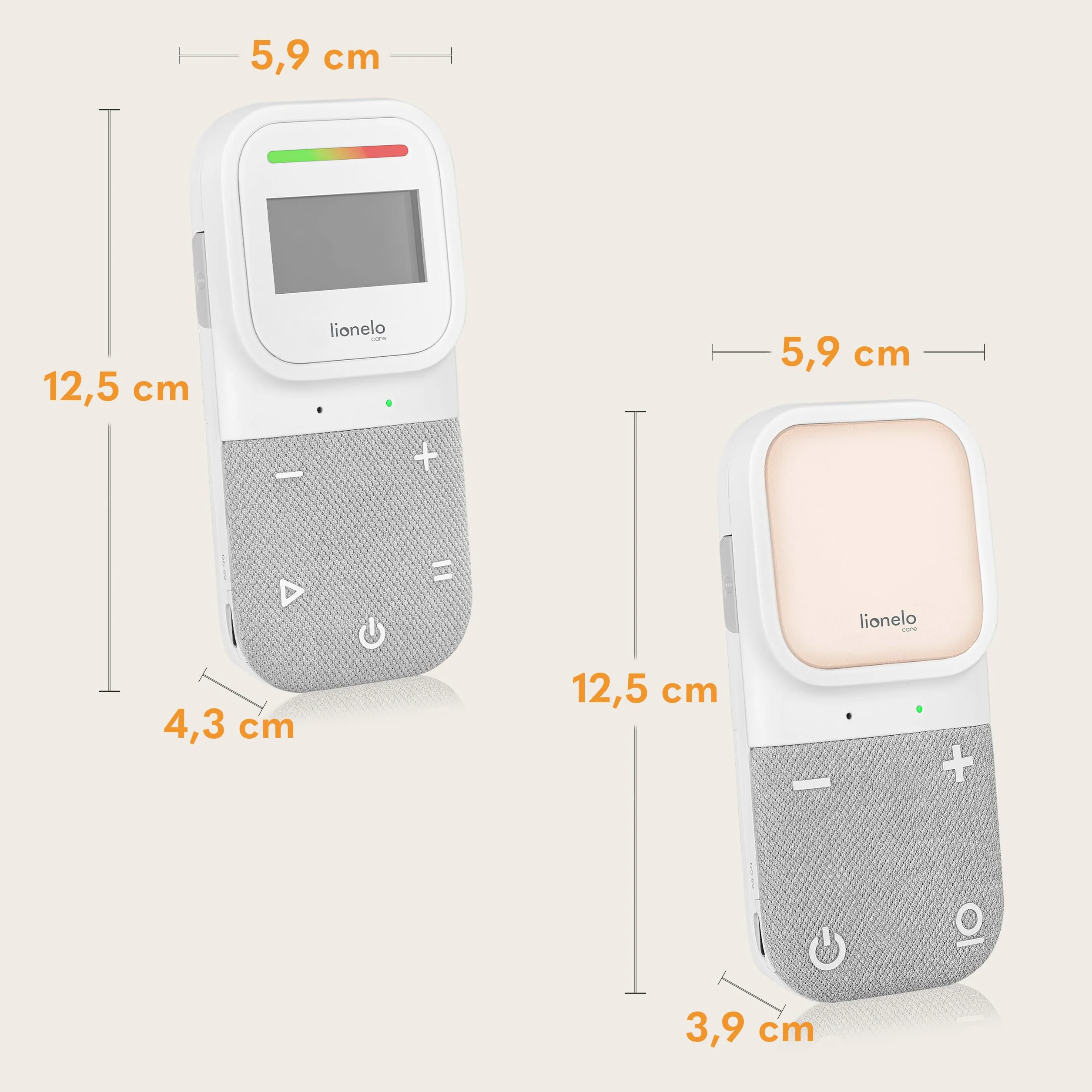Lionelo Babyline 2.3 Baby Monitor z mikrofonem audio, światłem nocnym, zasięg 400 m, LCD, niania elektroniczna