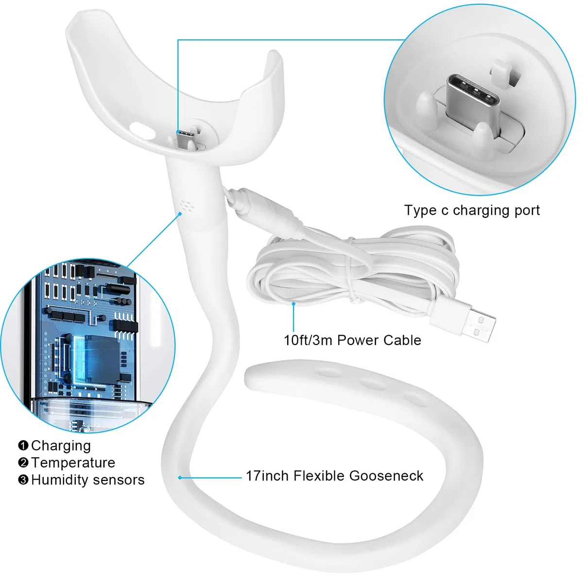 Didalo Supporto flessibile compatibile con baby monitor Nanit Pro, il supporto flessibile per baby monitor si attacca alle mensole della culla, senza attrezzi o danni alla parete (fotocamera non