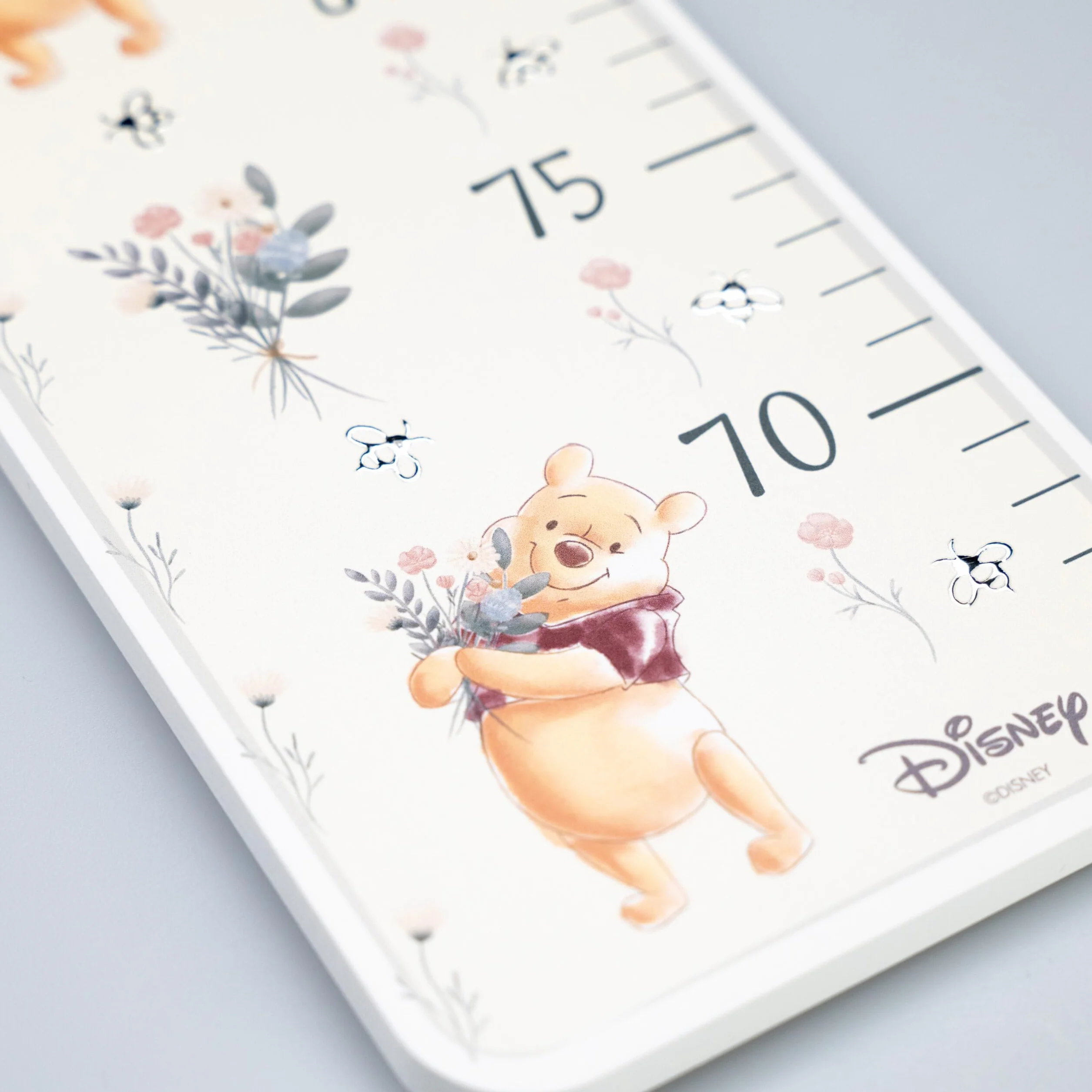 VALENTI & CO. Disney Winnie The Pooh Metro da Parete per Bambini 76x11 cm Legno Argento Regalo Battesimo Compleanno
