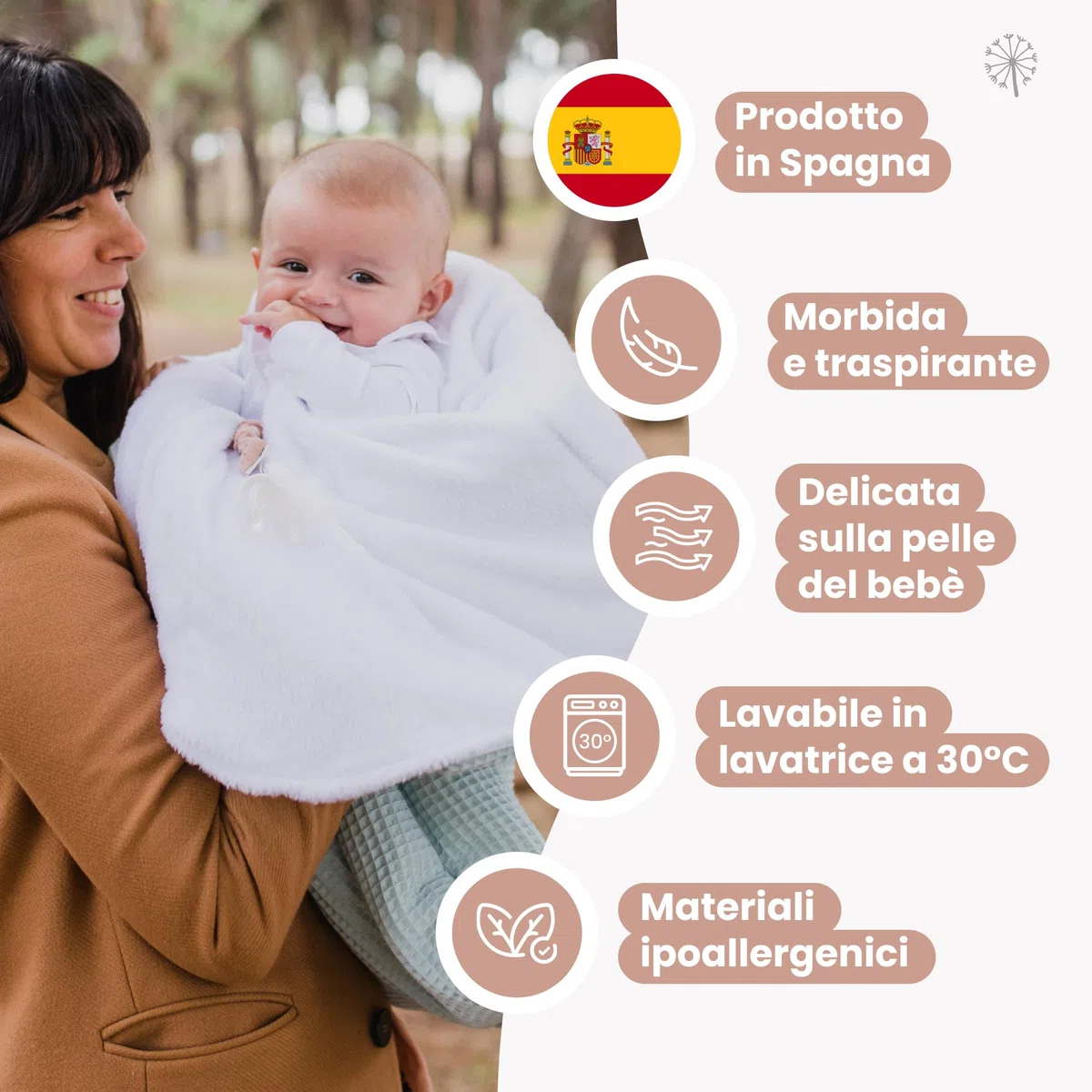 MIMUSELINA Sacco Nanna Invernale 0-6 Mesi Universale | Per Passeggino, Culla e Ovetto | Copertina Neonato Invernale Cotone Morbido e Caldo | 2 in 1: Sacco 92x46 cm o Coperta 92x92 cm