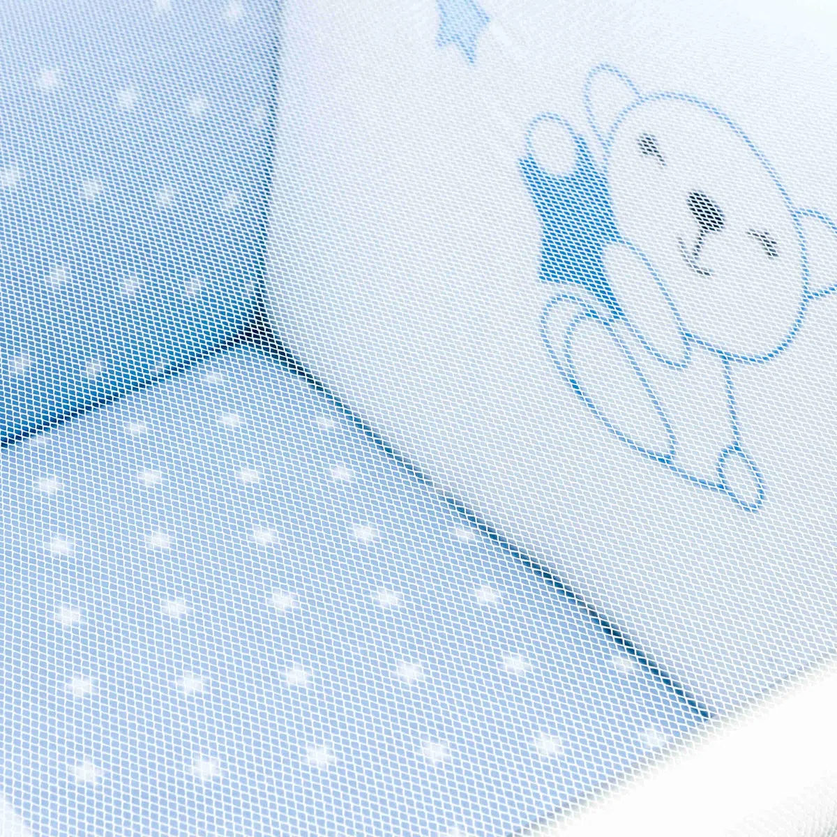 Baby Idea - Zanzariera Lettino Neonato con Supporto Asta con velo per Culla in Tulle Antistrappo Protezione Sicura da Zanzare, Insetti e Polvere Made In Italy (Bianca bordata in bianco)
