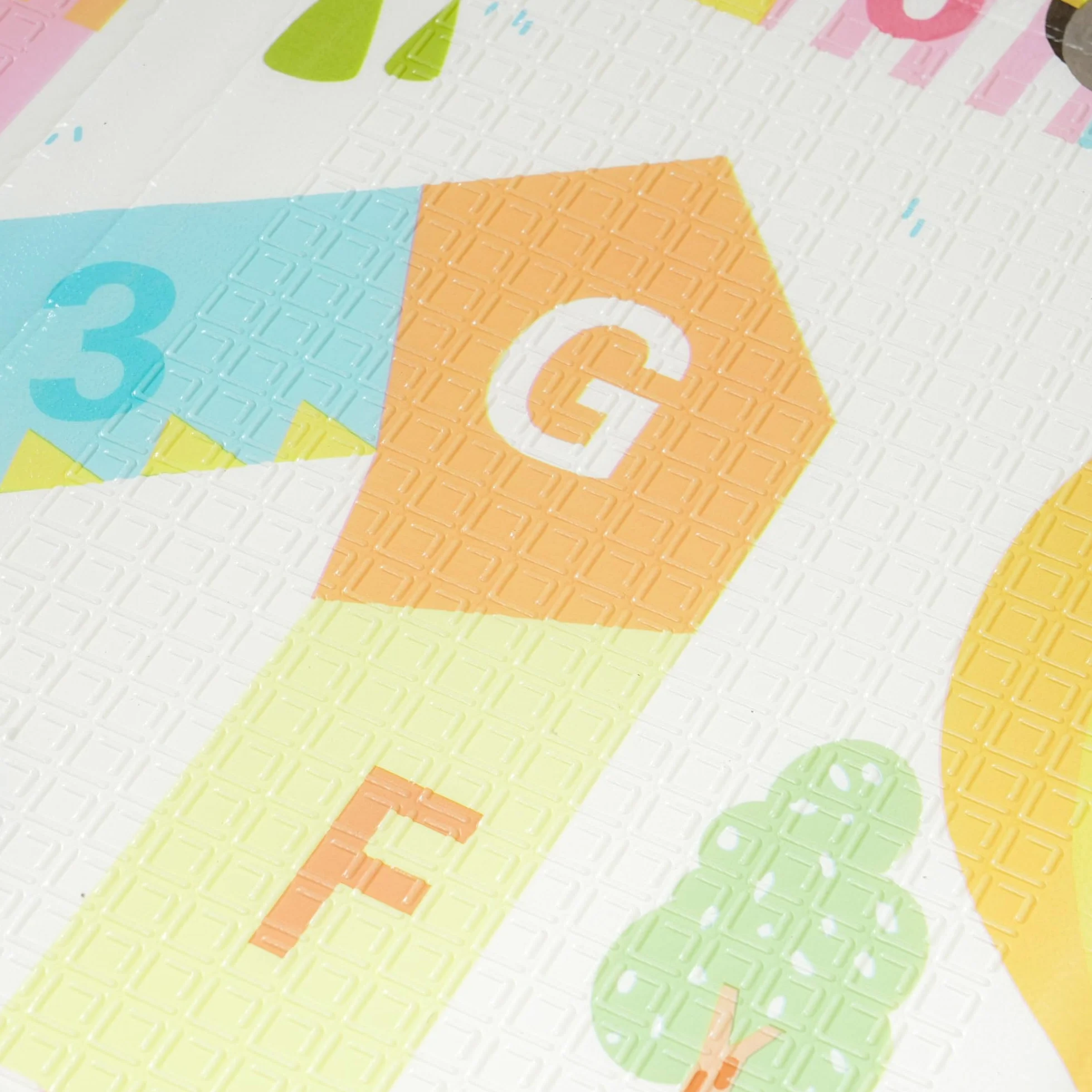 AIYAPLAY Tappeto per Bambini 0-3 Anni con Bordi Cuciti, Lettere dell'Alfabeto e Superficie Impermeabile, Tappeto Gattonamento in XPE e PE, 200x180x1.5 cm, Multicolore