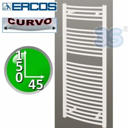 Ercos Tekno Scaldasalviette curvo bianco cm 150x45 interasse 40