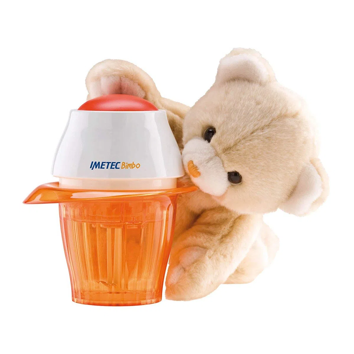 Imetec Bimbo Hm3 Omogeneizzatore, 2 Vasetti Salvafreschezza, Lame Acciaio Inox, Funzionamento Ad Impulsi, Arancio, 0.4 Litri