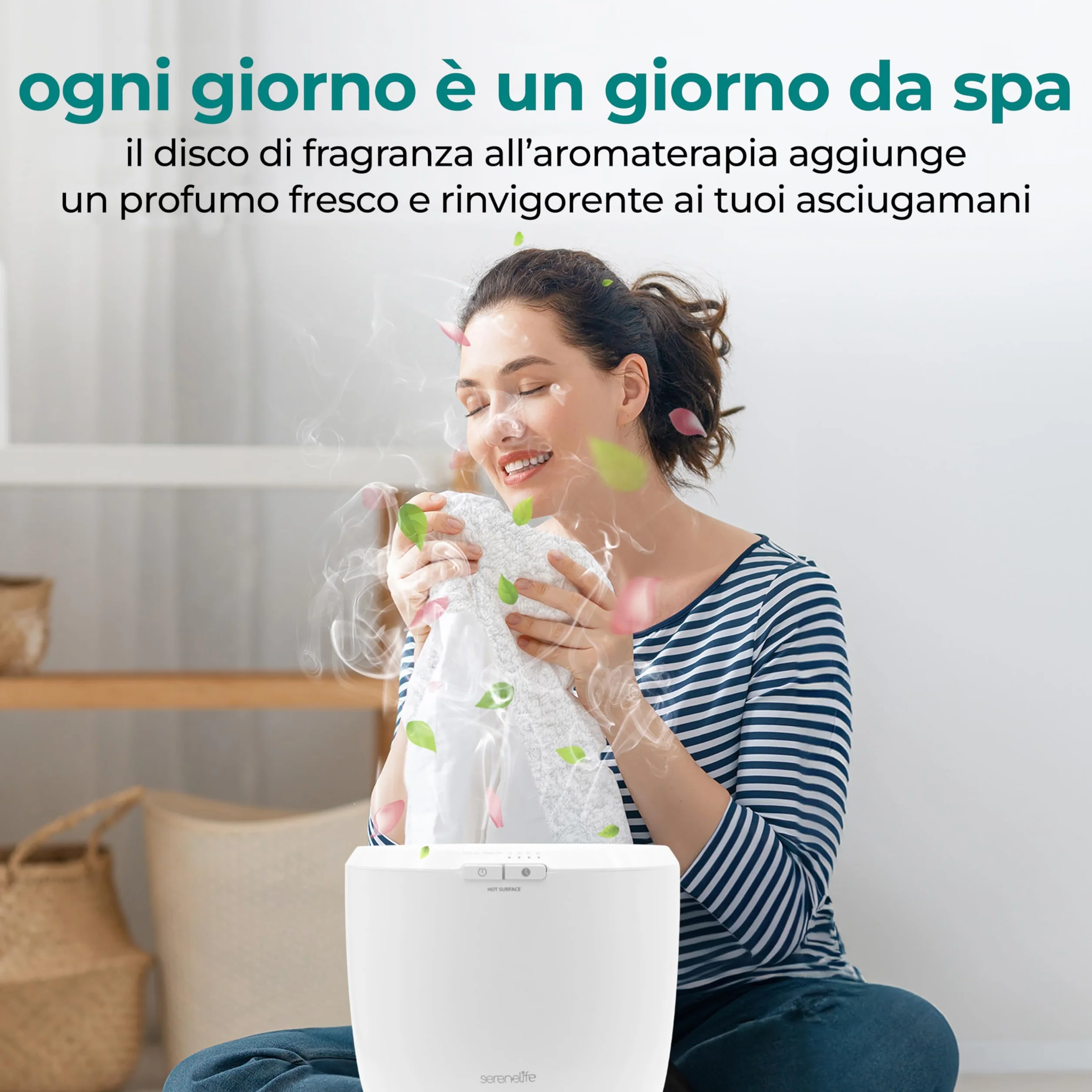 SereneLife Scaldasalviette Elettrico 12L 500W Autospegnimento Asciugamano Coperta Accappatoio