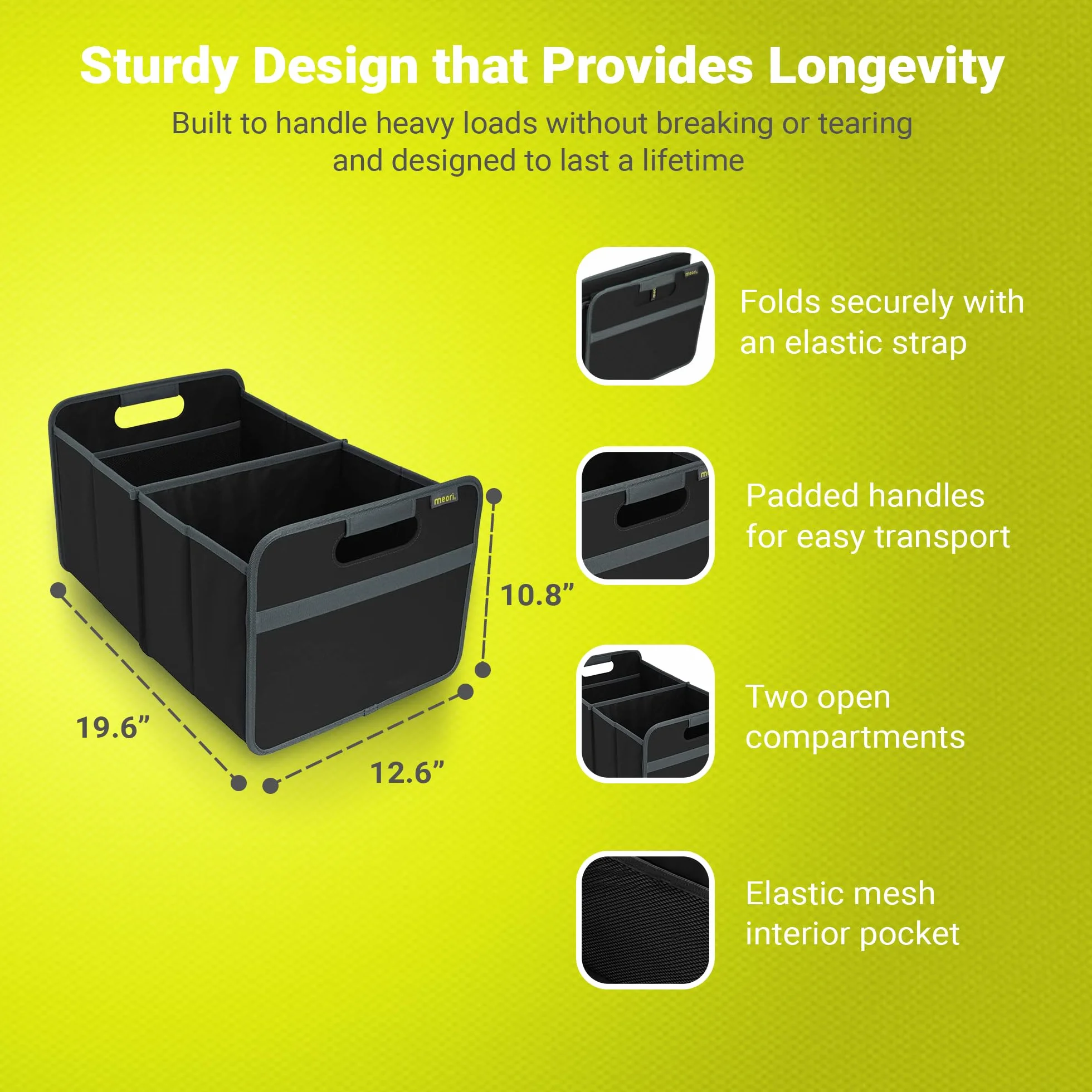 Meori Contenitore Pieghevole Lava 30 l Nero