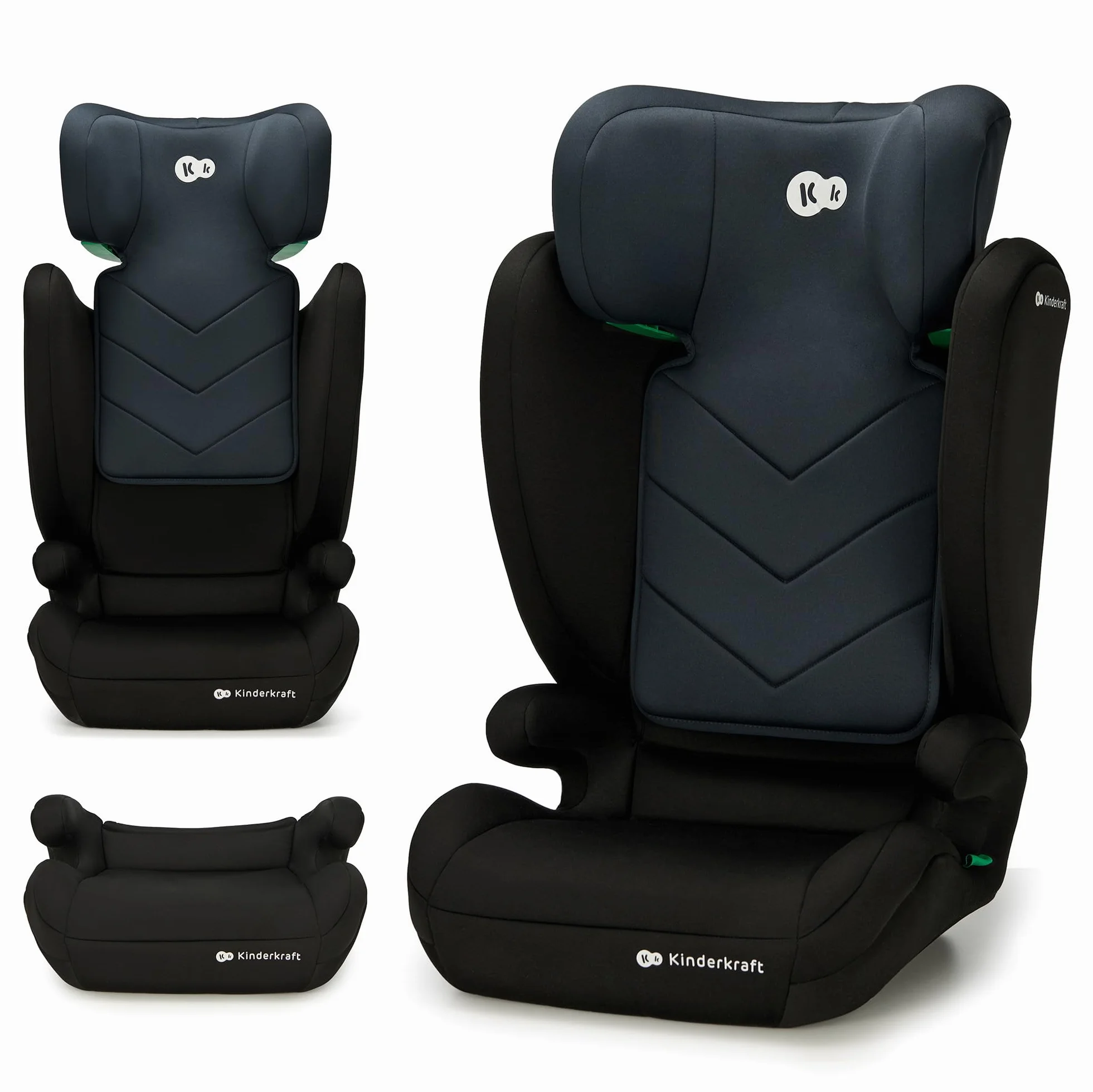 Kinderkraft I-SPARK Seggiolino auto, i-Size, Gruppo 2/3 100-150 cm, da 3,5 a 12 anni, da 15 a 36 kg, leggero (4,85 kg), cintura di sicurezza a 3 punti, Protezioni laterali, Nero