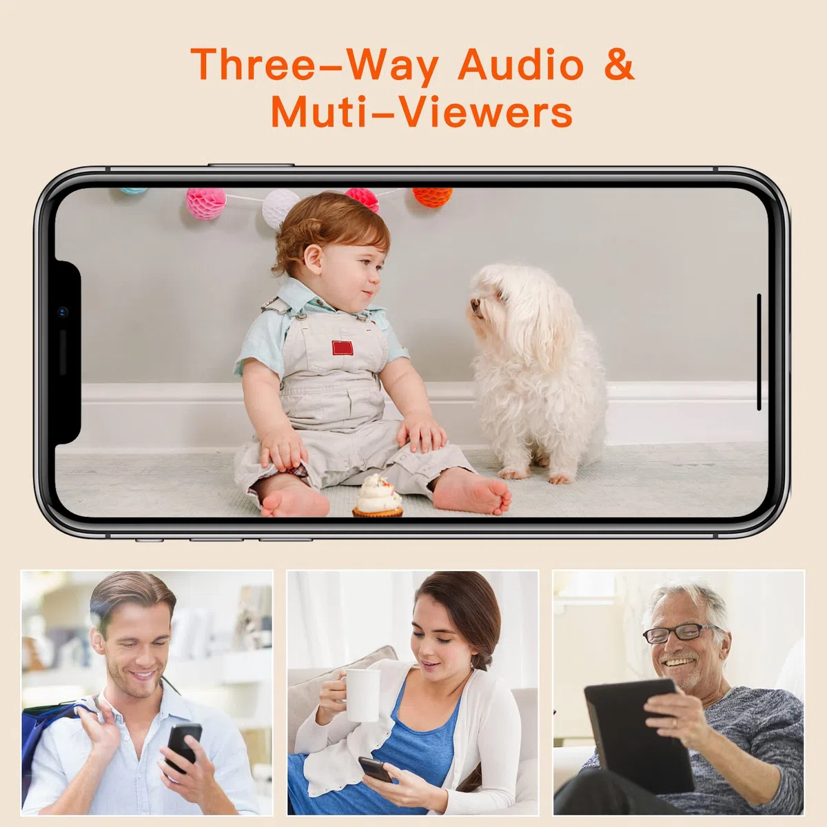 ARENTI Baby Monitor WiFi 5G, Telecamera per Bambini a Doppia Banda 2.4G e 5G, HD da 4 MP per Video Cristallini, Anti-interferenza e Trasmissione più Veloce, Audio a 2 vie, Visione Notturna