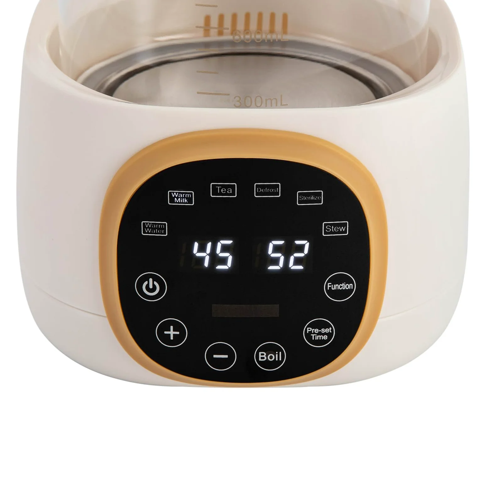 Bollitore con regolazione della temperatura, scaldabiberon con indicatori digitali a LED, 72 ore, 600 W, 1,3 l