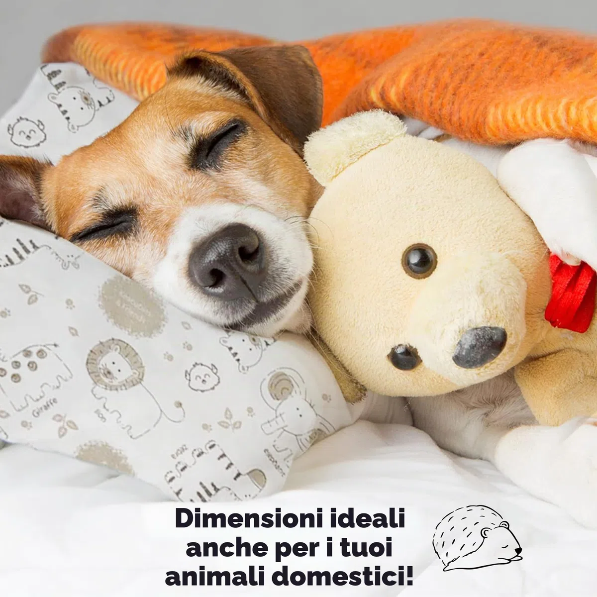 KeaSafari - Cuscino per bambini con federa, morbido cotone biologico, per dormire, lavabile, per bambini
