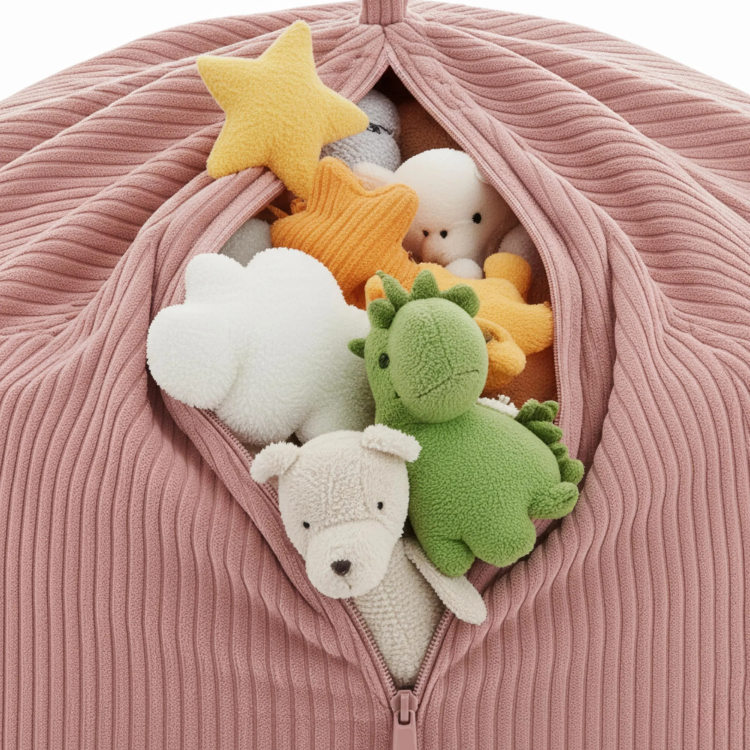 Gutekissen Fodera per sacco di peluche per bambini, 85 x 85 x 50 cm, per la cameretta dei bambini, organizer per animali di peluche e coperte, tessuto Oeko-Tex, chiusura lampo (rosa)