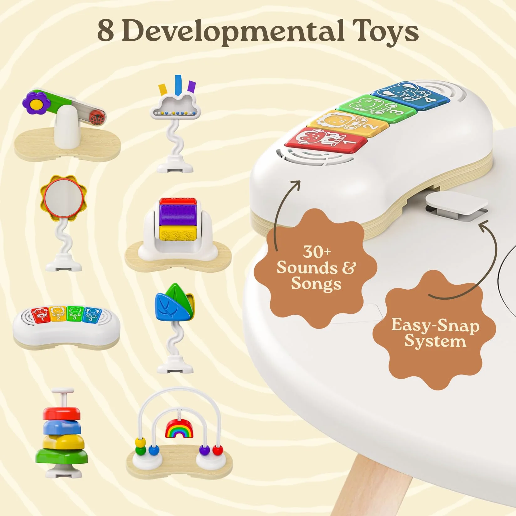 Move2Play Centro attività per bambini 4 in 1 Montessori Tummy Time Exersaucer Jumper Toddler Table