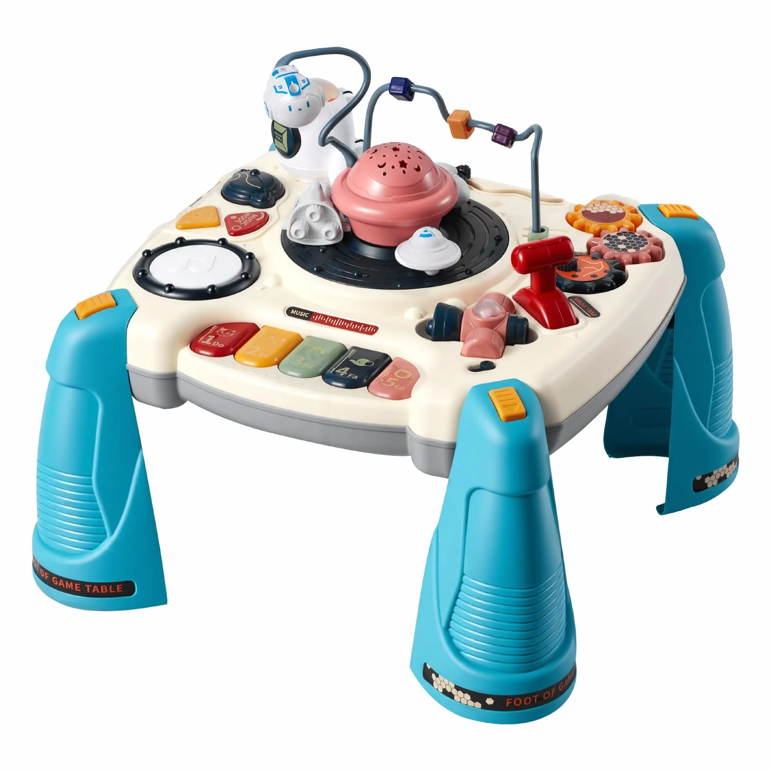 VEVOR Tavolo Attività Giocattoli Bambini 12 Giochi Pianoforte Percussioni Scrivania Astronave 60 Sorgenti Sonore