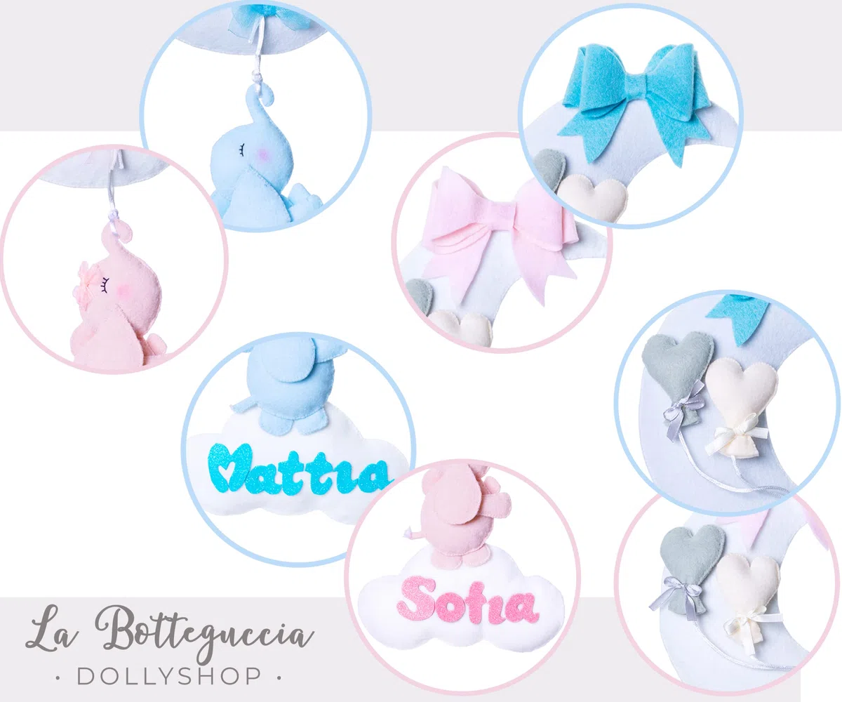 Fiocchi Nascita Bambina e Bambino con Nome Personalizzato - Fiocco Nascita Bimbo da Esterno o Interno - Fiocco Nascita Bimba Personalizzato