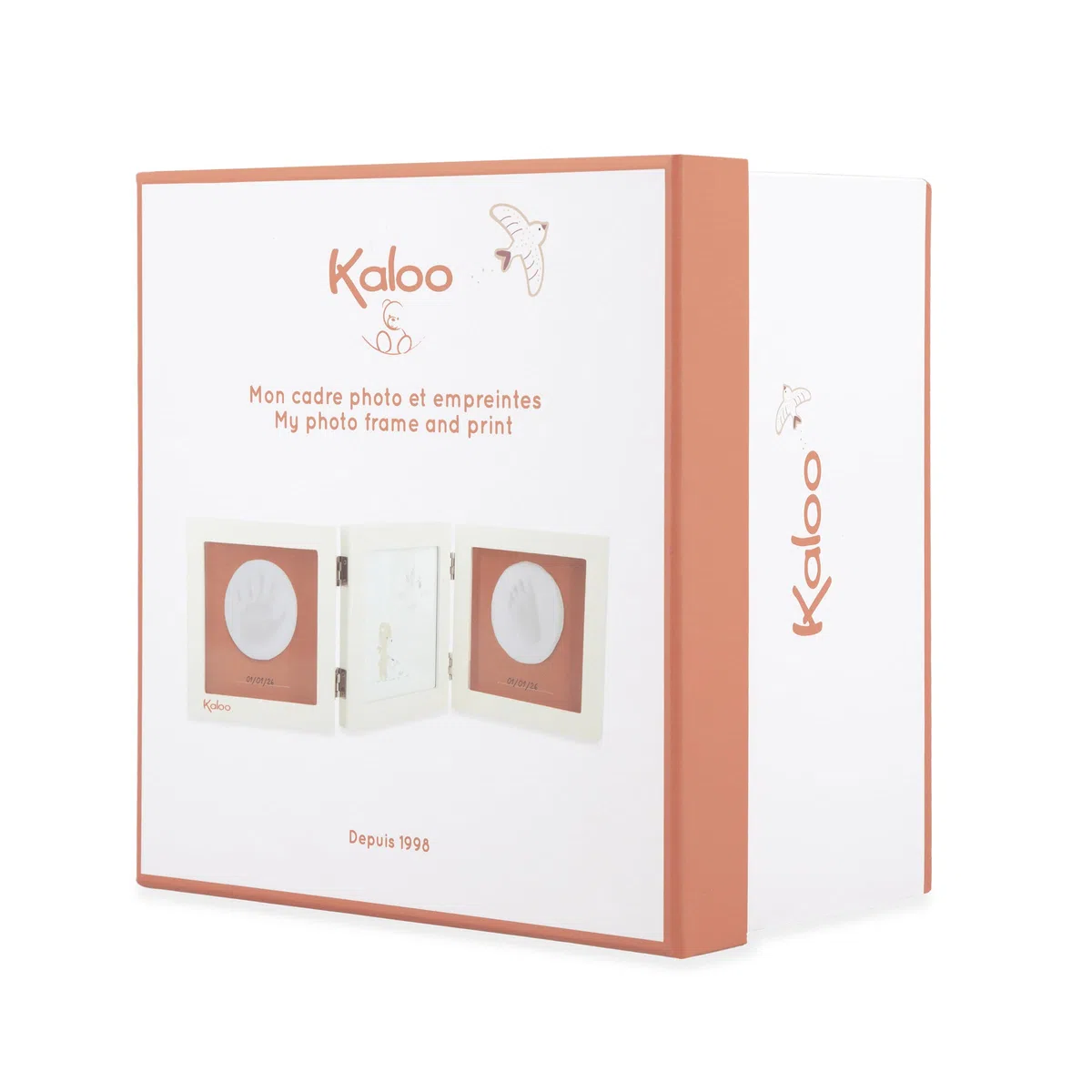 Kaloo - Rêves De Douceur - Cornice Portafoto e Impronte Neonato - Kit Impronte in Argilla - Facile da Usare e Non Sporca - Regalo per la Nascita - Beige, K220001