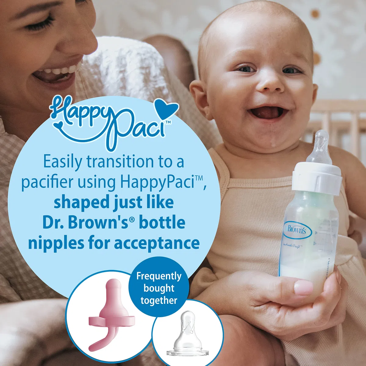 Dr. Brown's Natural Flow Livello 2 e Livello 3 Narrow Baby Bottle Silicone Capezzoli, Flusso Medio Veloce, 6m+, 100% Silicone Bottiglia Capezzoli, Confezione da 6