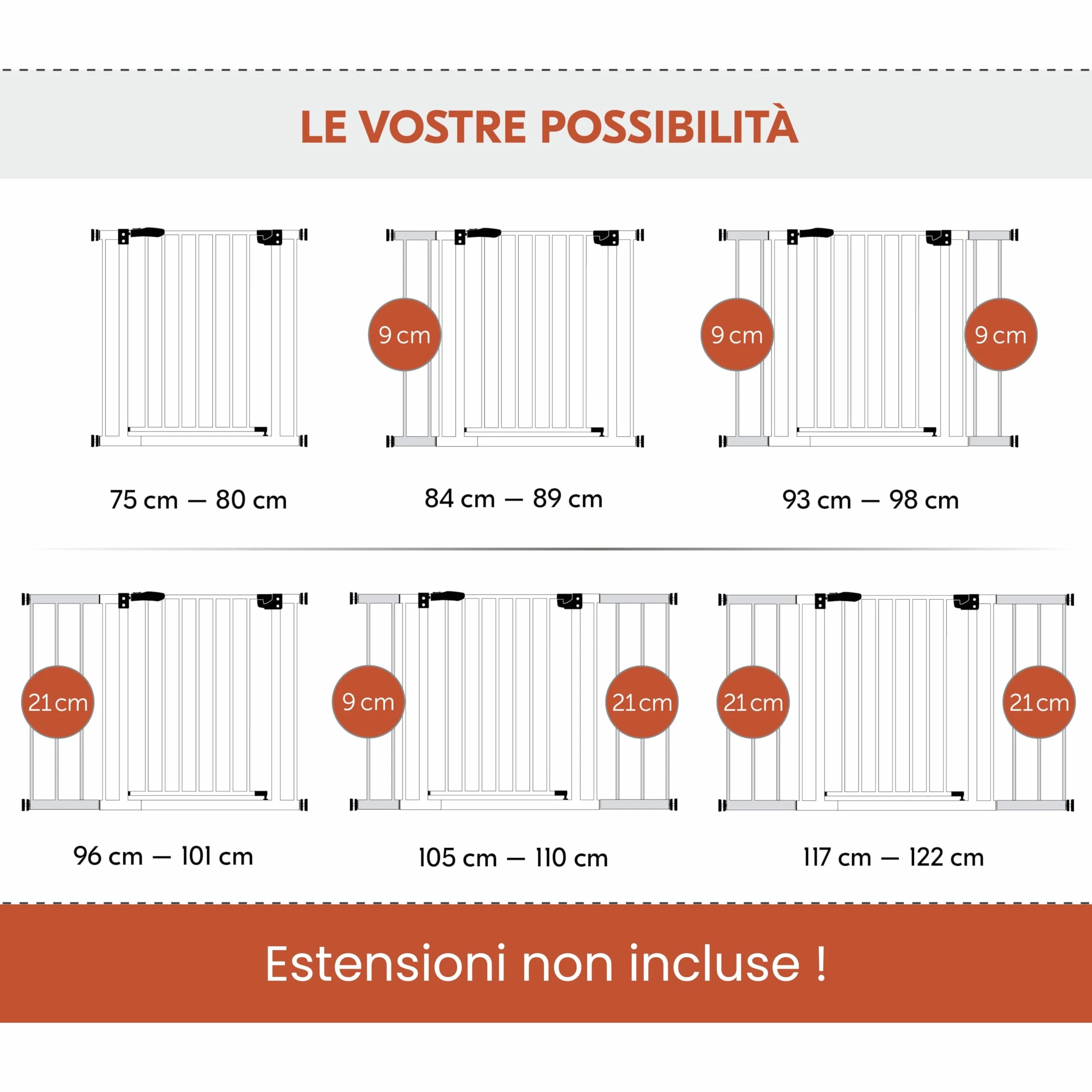 Hauck Open N Stop 2 Cancelletto per Bambini e Cani Larghezza Regolabile 75-80 cm Alto 77 cm