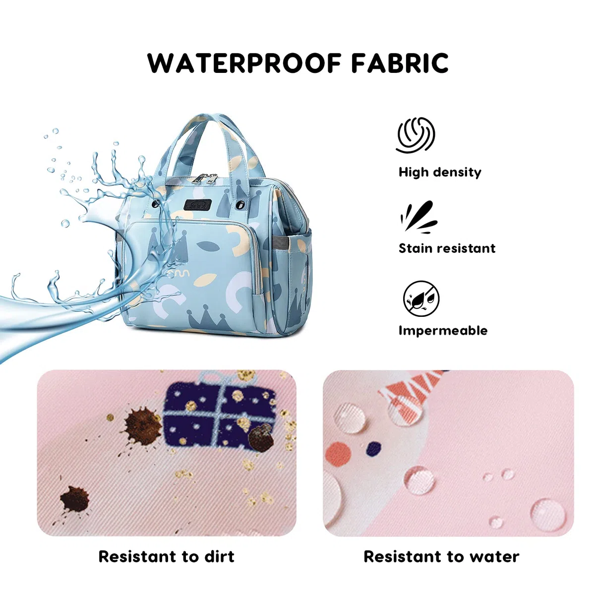 SONARIN Multifunzionale Zaino Fasciatoio Neonato,Grande Capacità Impermeabile Leggera Borsa per Pannolini Zaino Mamma Borsa a Tracolla Borsa Fasciatoio da Viaggio Portatile(Blu)