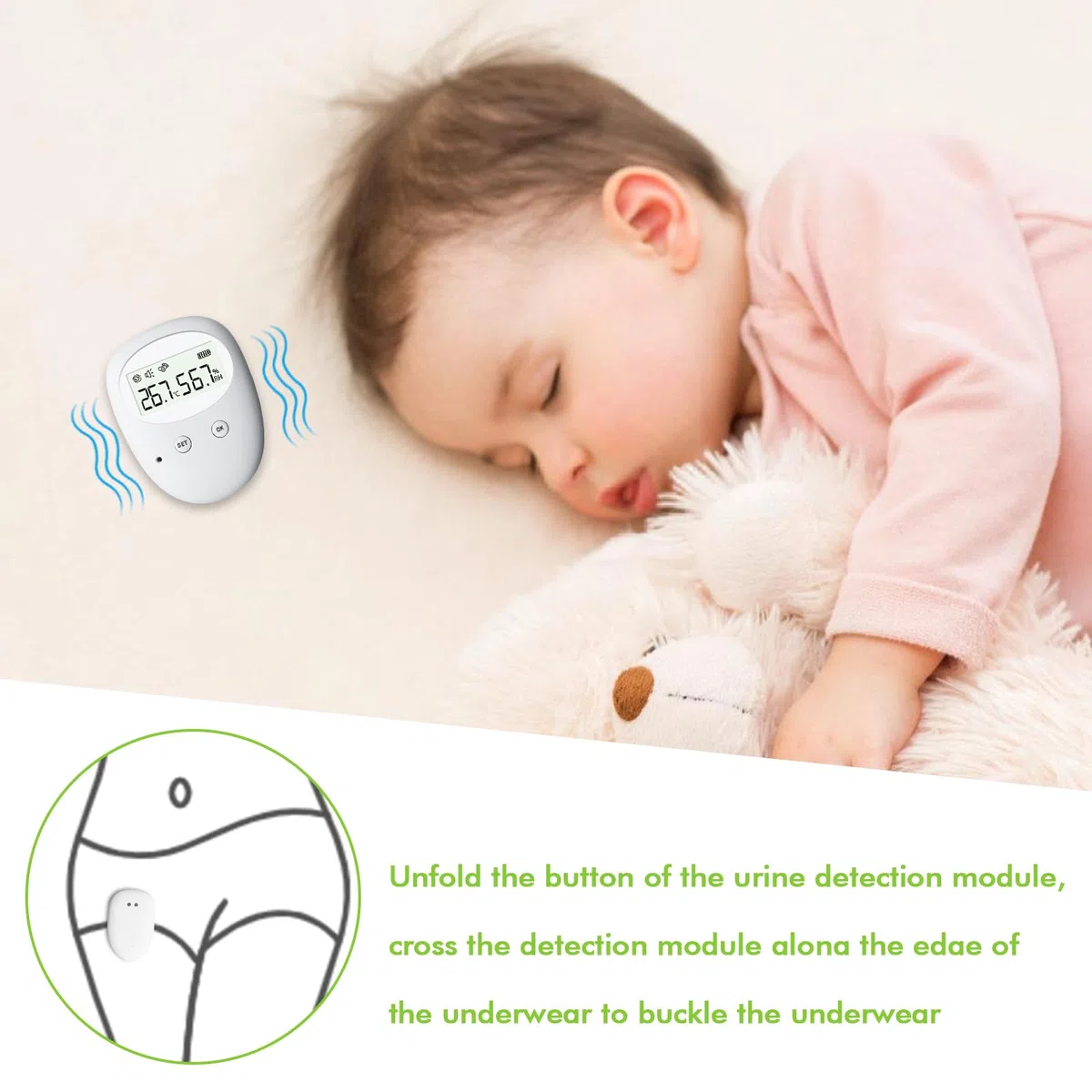Allarme per bambini senza fili: allarme senza fili, ricarica USB, 3 modalità di lavoro, allarme per vasino con rumore e vibrazioni, per la cura degli anziani